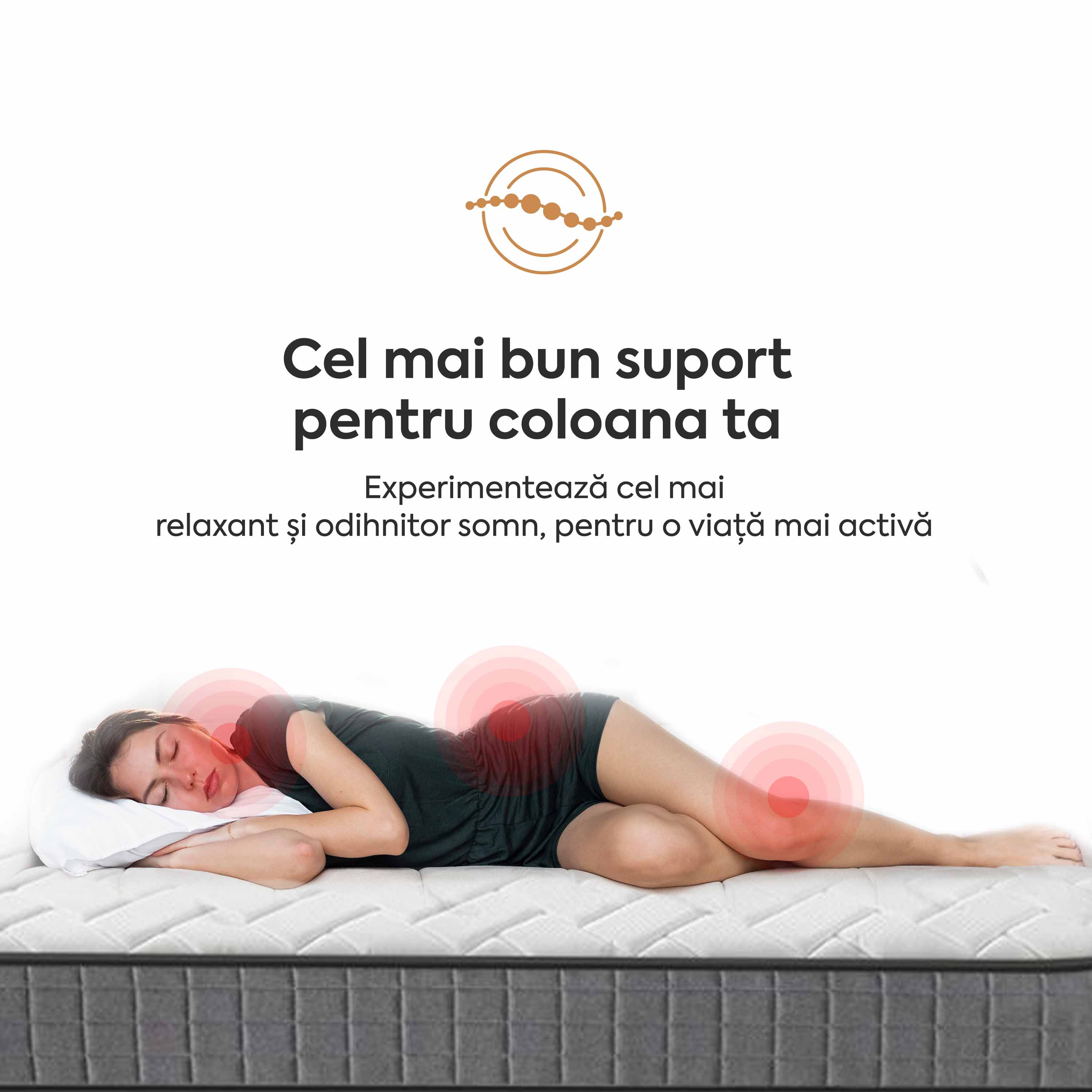 Saltea SAPPHIRE PLUS, 14+5 Memory, spumă poliuretanică elastică, spumă cu memorie, husă antibacteriană, superortopedică, Grosime 21 cm - Prestige Home