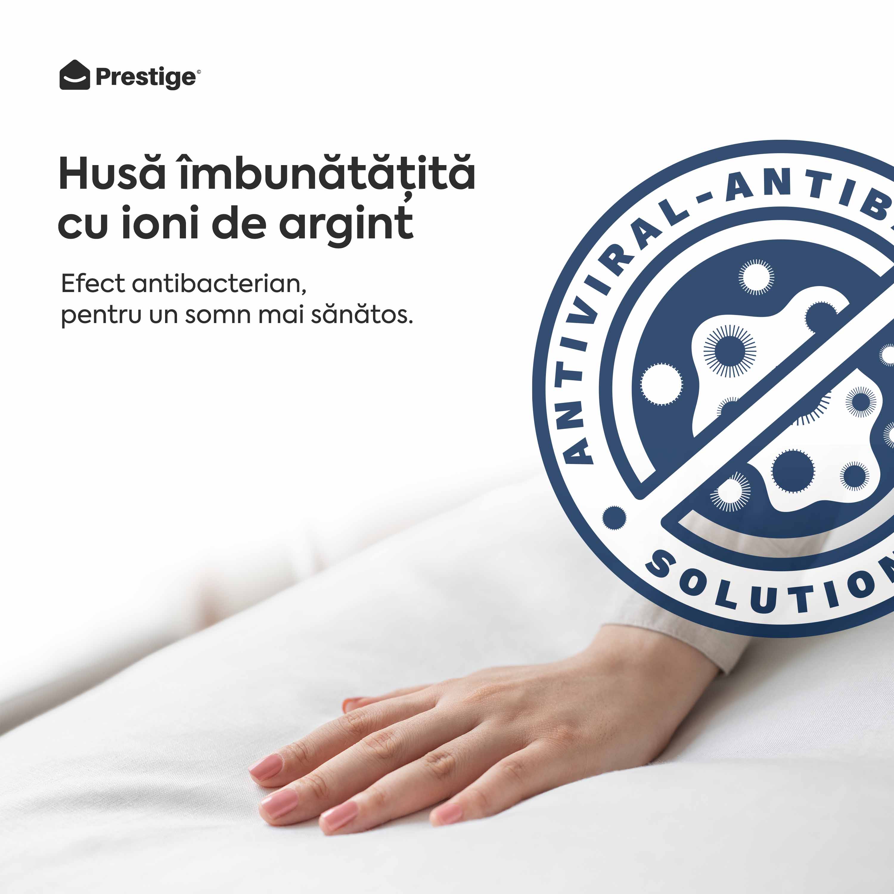 Saltea SILVER FLEX, spumă poliuretanică, reversibilă, hipoalergenică, super ortopedică, Grosime 19 cm - Prestige Home