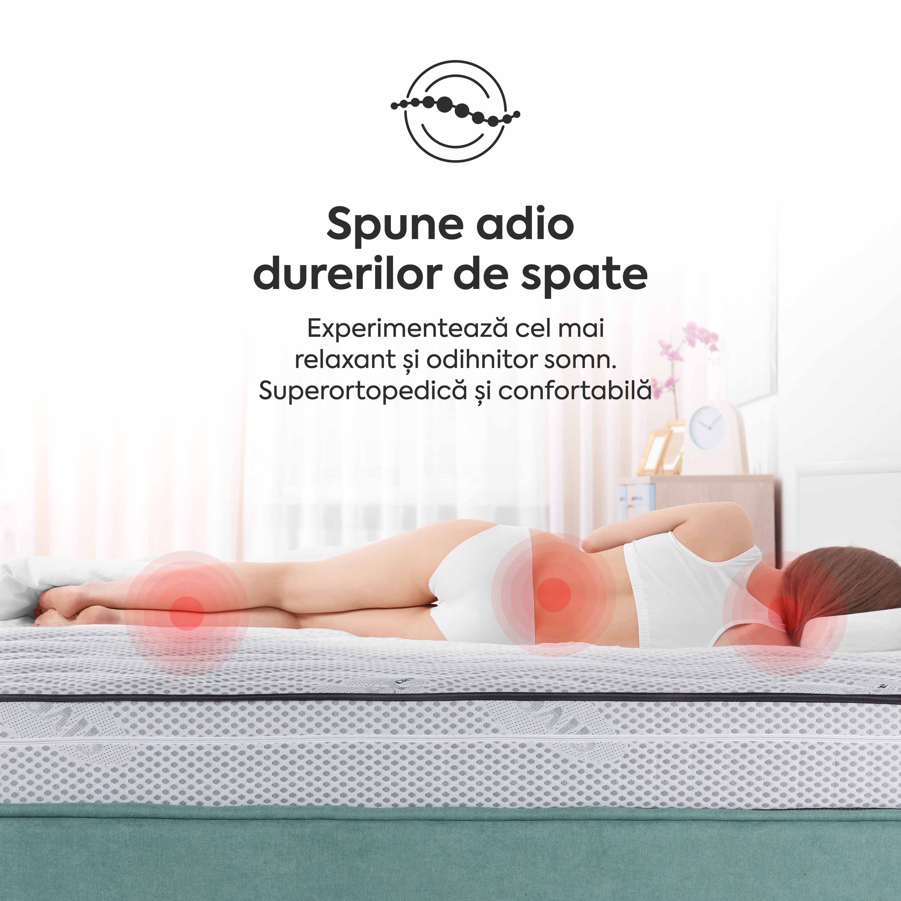 Saltea SILVER FLEX, spumă poliuretanică, reversibilă, hipoalergenică, super ortopedică, Grosime 19 cm - Prestige Home