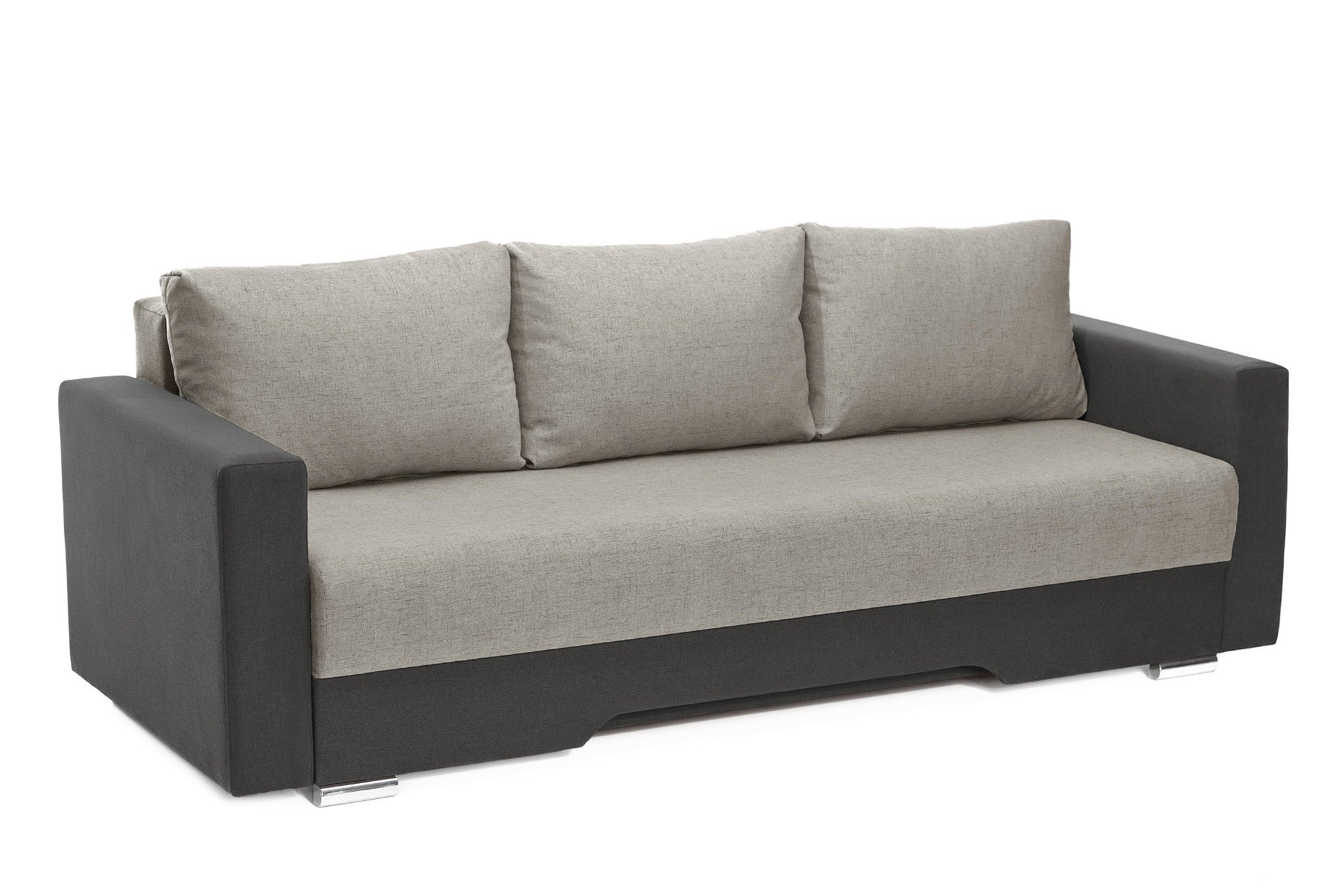 Canapea Extensibila 3 locuri Cesar, cu lada de depozitare, 220x90x85 cm - Prestigehome.ro - Canapea - Prestige #color_gri-deschis-gri-inchis