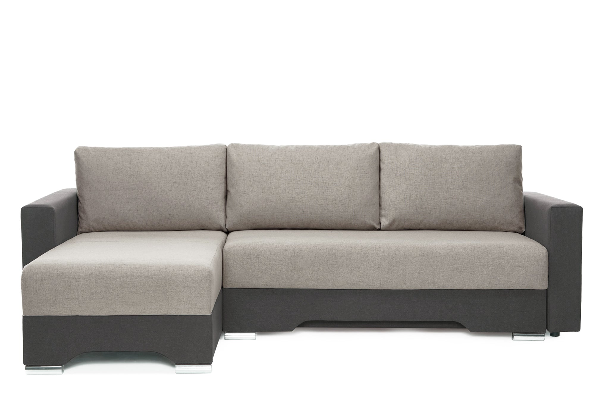 Coltar Extensibil 3 locuri Cesar, cu lada de depozitare, 247x160x85 cm - Prestigehome.ro - Coltar - Prestige #color_Gri-Deschis-Gri-Inchis