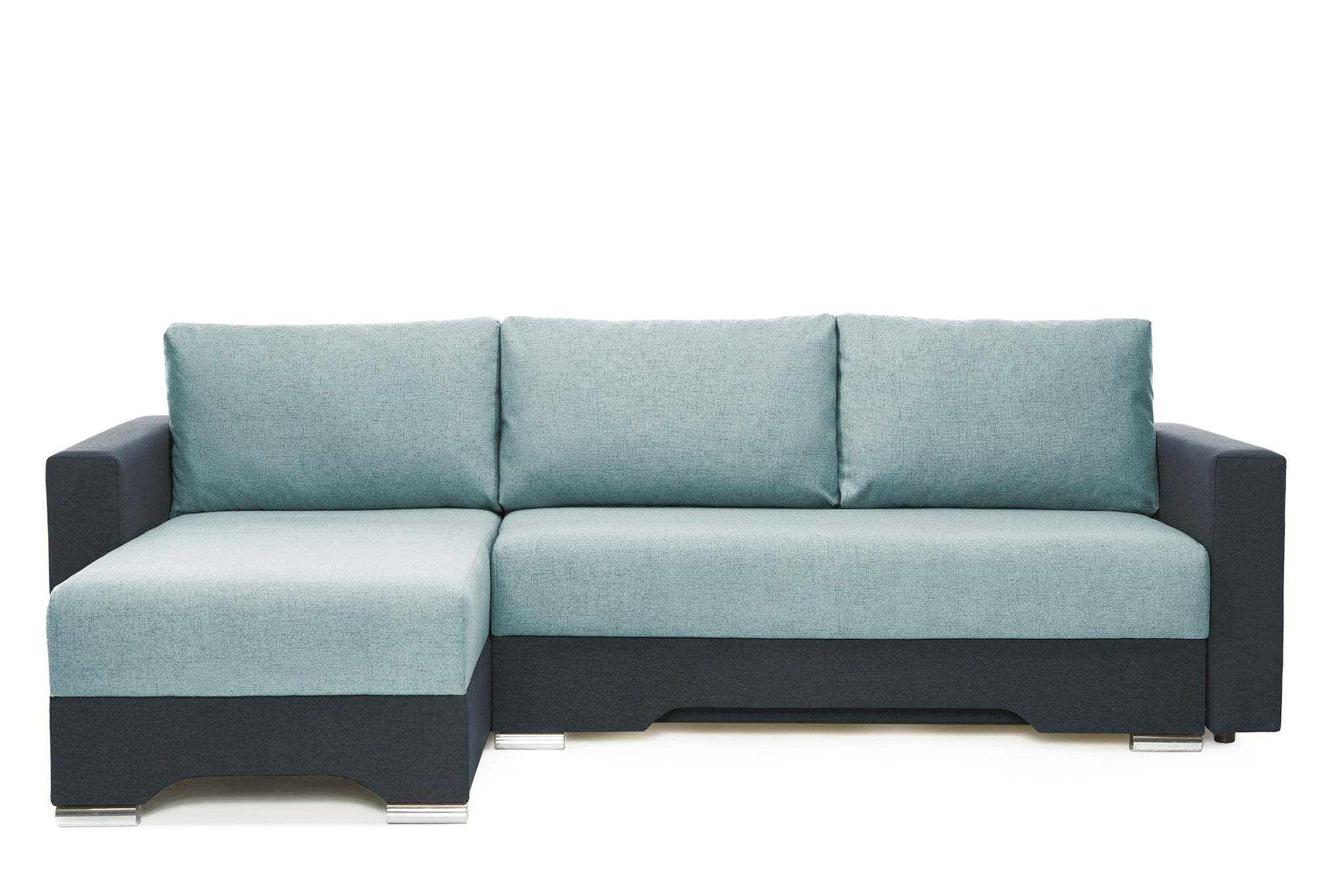 Coltar Extensibil 3 locuri Cesar, cu lada de depozitare, 247x160x85 cm - Prestigehome.ro - Coltar - Prestige #color_menta-albastru