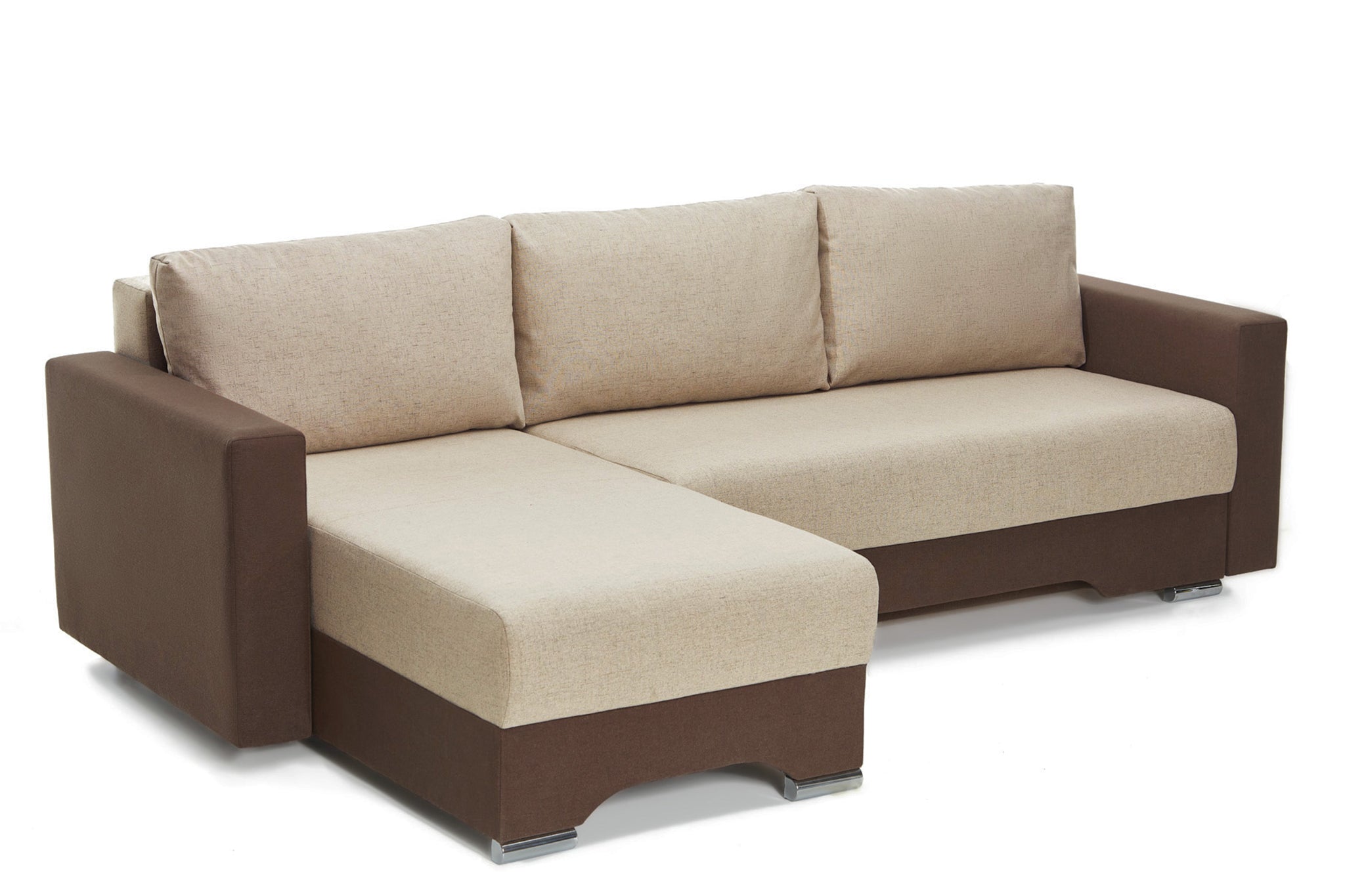 Coltar Extensibil 3 locuri Cesar, cu lada de depozitare, 247x160x85 cm - Prestigehome.ro - Coltar - Prestige #color_bej-maro