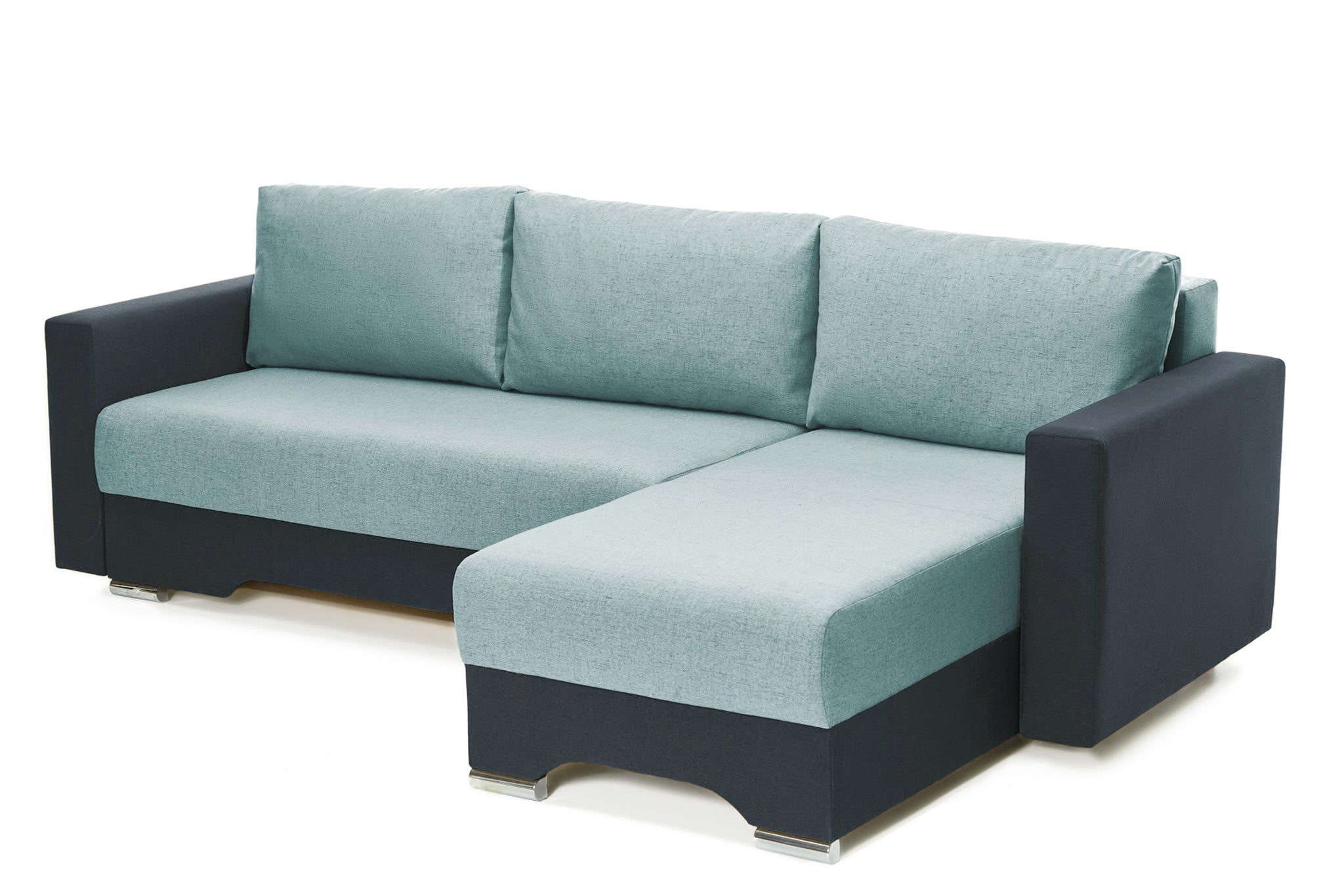 Coltar Extensibil 3 locuri Cesar, cu lada de depozitare, 247x160x85 cm - Prestigehome.ro - Coltar - Prestige #color_menta-albastru