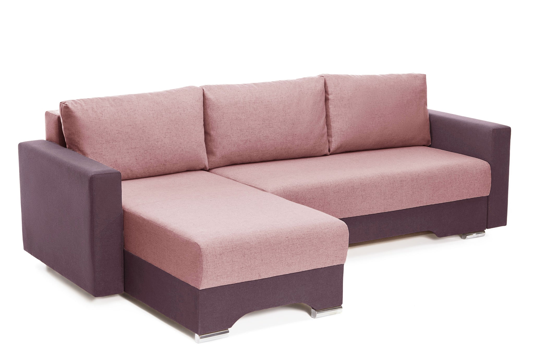 Coltar Extensibil 3 locuri Cesar, cu lada de depozitare, 247x160x85 cm - Prestigehome.ro - Coltar - Prestige #color_roz-mov