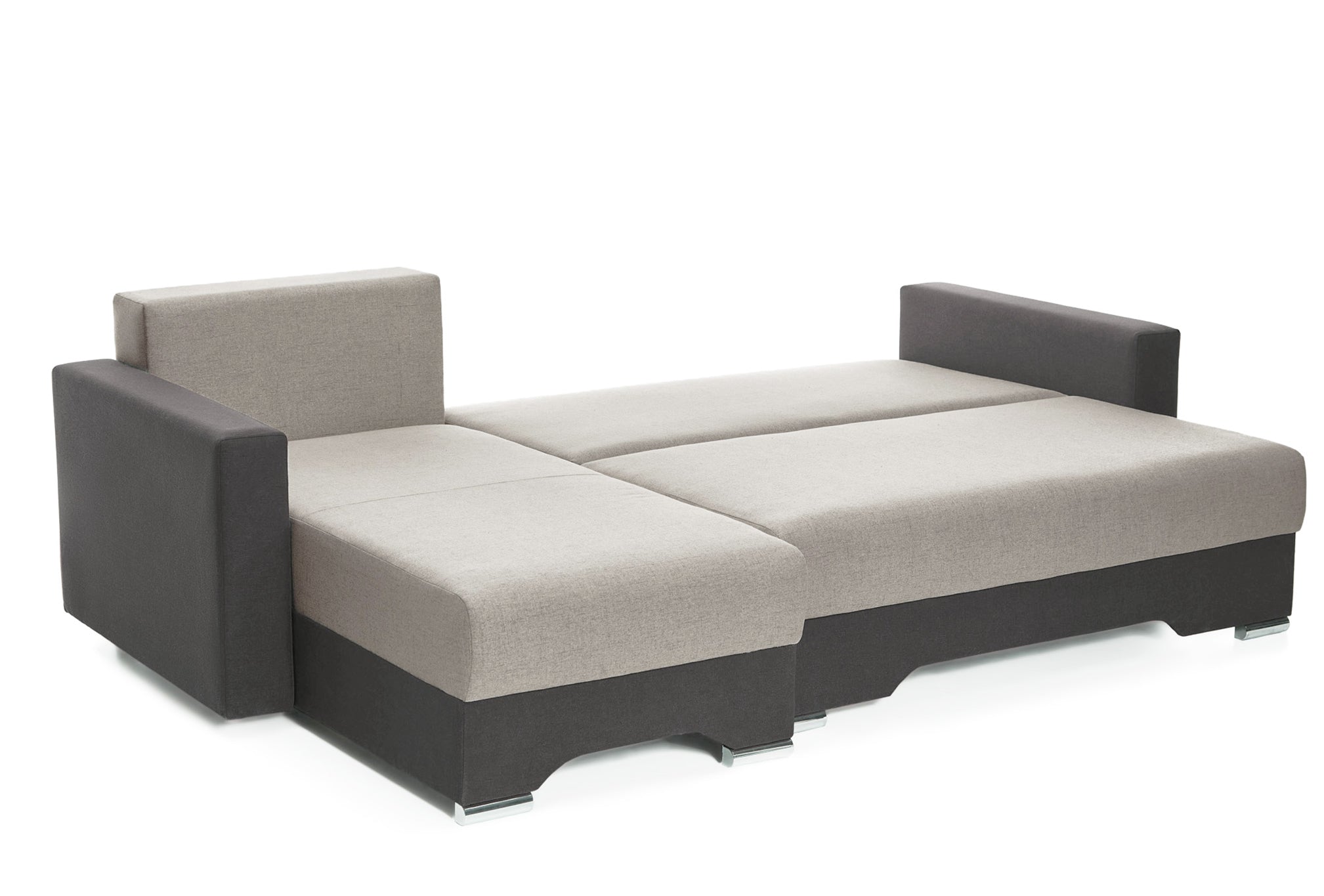 Coltar Extensibil 3 locuri Cesar, cu lada de depozitare, 247x160x85 cm - Prestigehome.ro - Coltar - Prestige #color_Gri-Deschis-Gri-Inchis