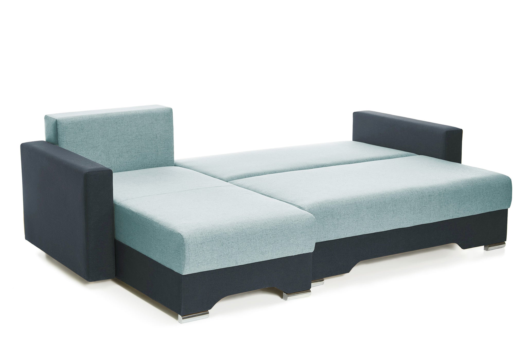 Coltar Extensibil 3 locuri Cesar, cu lada de depozitare, 247x160x85 cm - Prestigehome.ro - Coltar - Prestige #color_menta-albastru