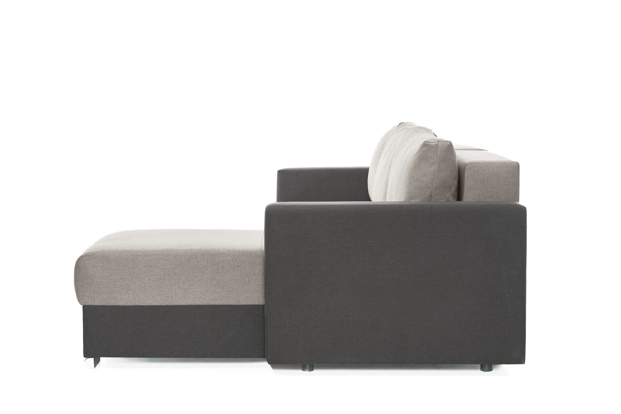 Coltar Extensibil 3 locuri Cesar, cu lada de depozitare, 247x160x85 cm - Prestigehome.ro - Coltar - Prestige #color_Gri-Deschis-Gri-Inchis