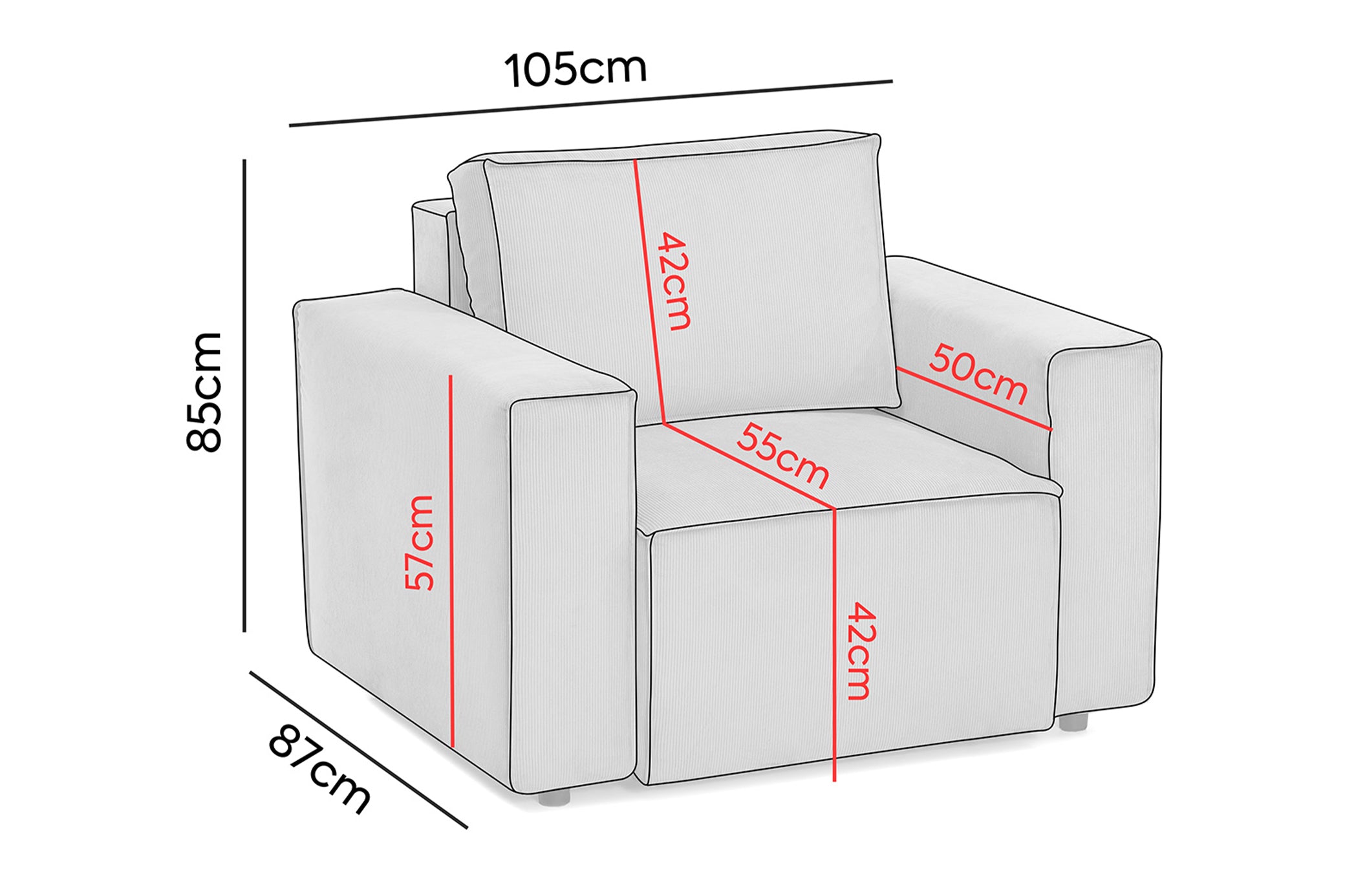 Fotoliu Cloud, 105x85x87 cm- Prestigehome.ro - Fotoliu- Prestige