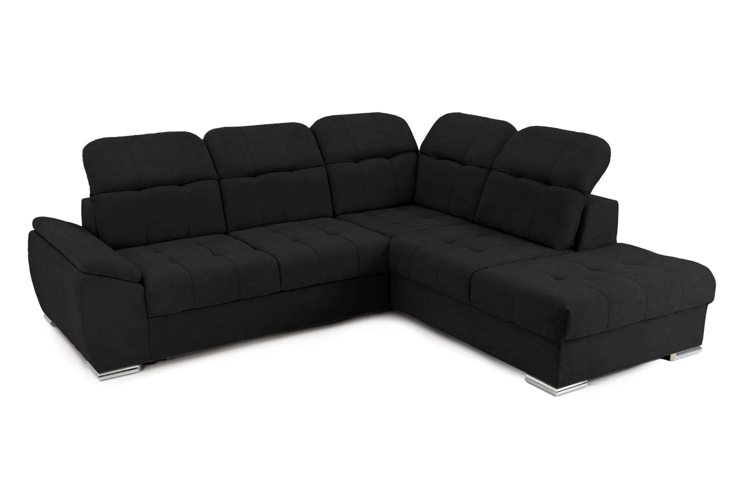 Coltar Extensibil pe dreapta ENZO, cu tetiere 265x230x80 cm #color_negru-enjoy