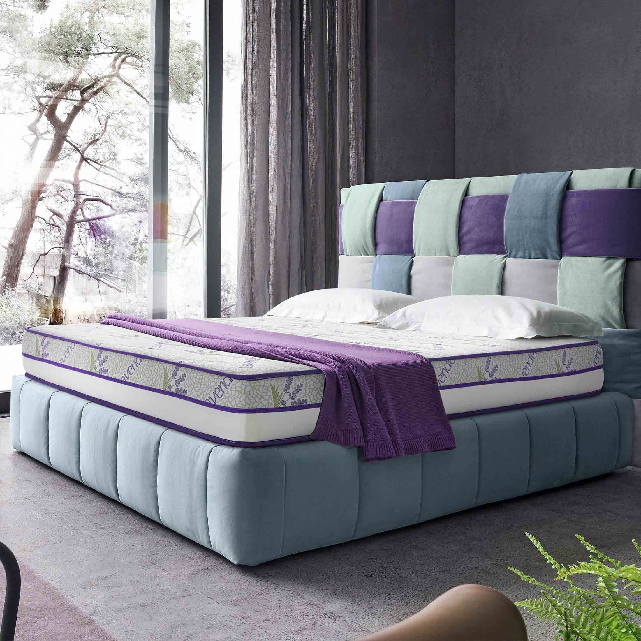 Saltea LAVENDER AIR HYGENE THERAPY,  husă detașabilă, superortopedică, cu spumă poliuretanică și arcuri, Grosime 25 cm
