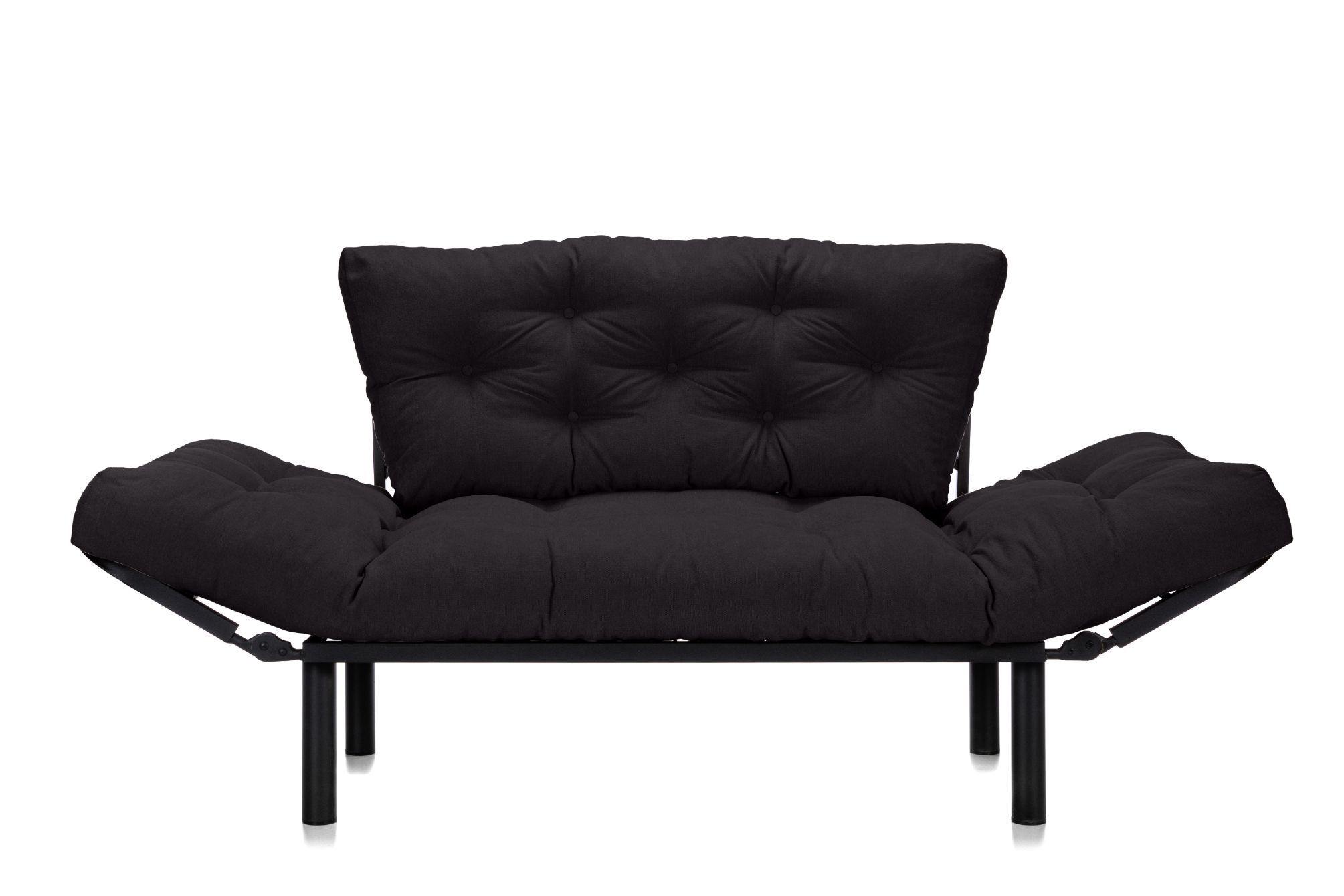 Canapea Extensibila 2 locuri SUNNY, pentru terasa, 155X70X85 cm, prestigehome.ro, Prestige Home, Prestige, balcon, gradina mobila, #color_negru-enjoy