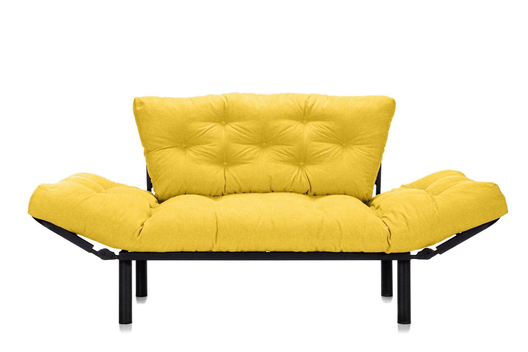 Canapea Extensibila 2 locuri SUNNY, pentru terasa, 155X70X85 cm, prestigehome.ro, Prestige Home, Prestige, balcon, gradina mobila, #color_galben-enjoy