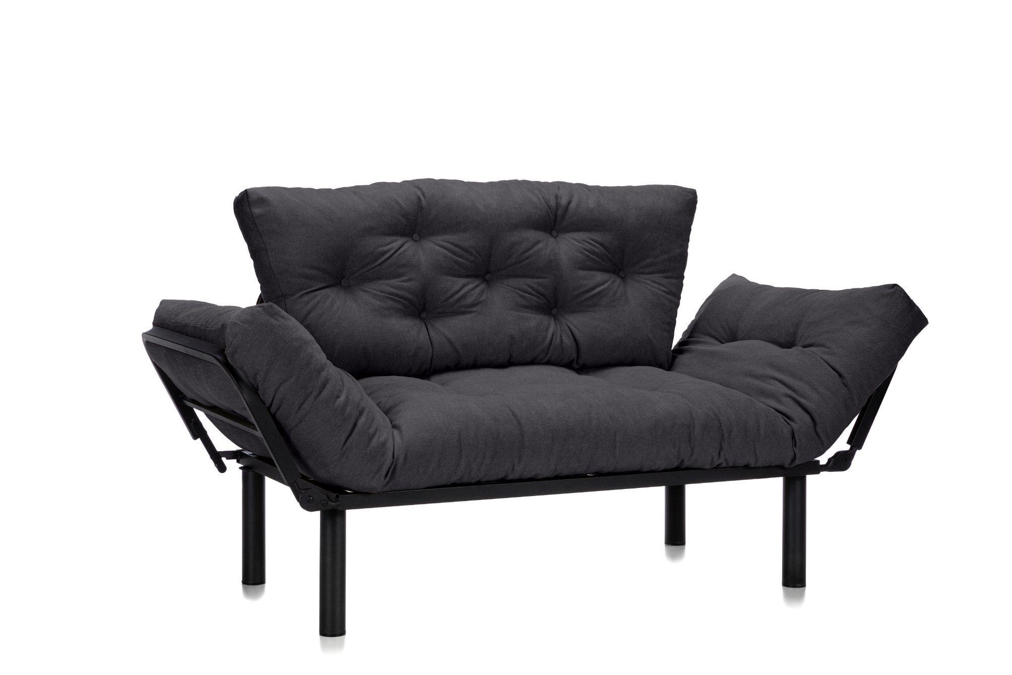 Canapea Extensibila 2 locuri SUNNY, pentru terasa, 155X70X85 cm, prestigehome.ro, Prestige Home, Prestige, balcon, gradina mobila, #color_gri-inchis-enjoy