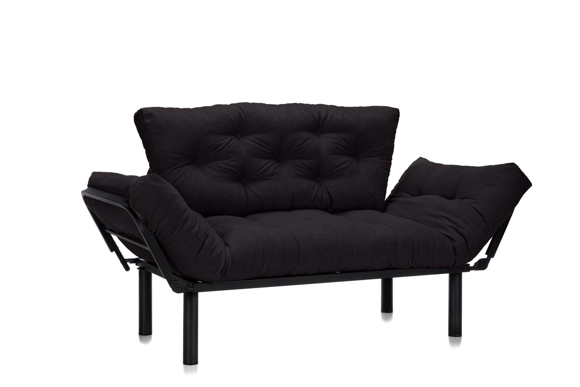 Canapea Extensibila 2 locuri SUNNY, pentru terasa, 155X70X85 cm, prestigehome.ro, Prestige Home, Prestige, balcon, gradina mobila, #color_negru-enjoy