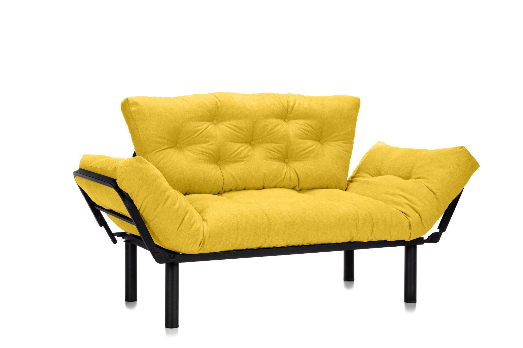 Canapea Extensibila 2 locuri SUNNY, pentru terasa, 155X70X85 cm, prestigehome.ro, Prestige Home, Prestige, balcon, gradina mobila, #color_galben-enjoy