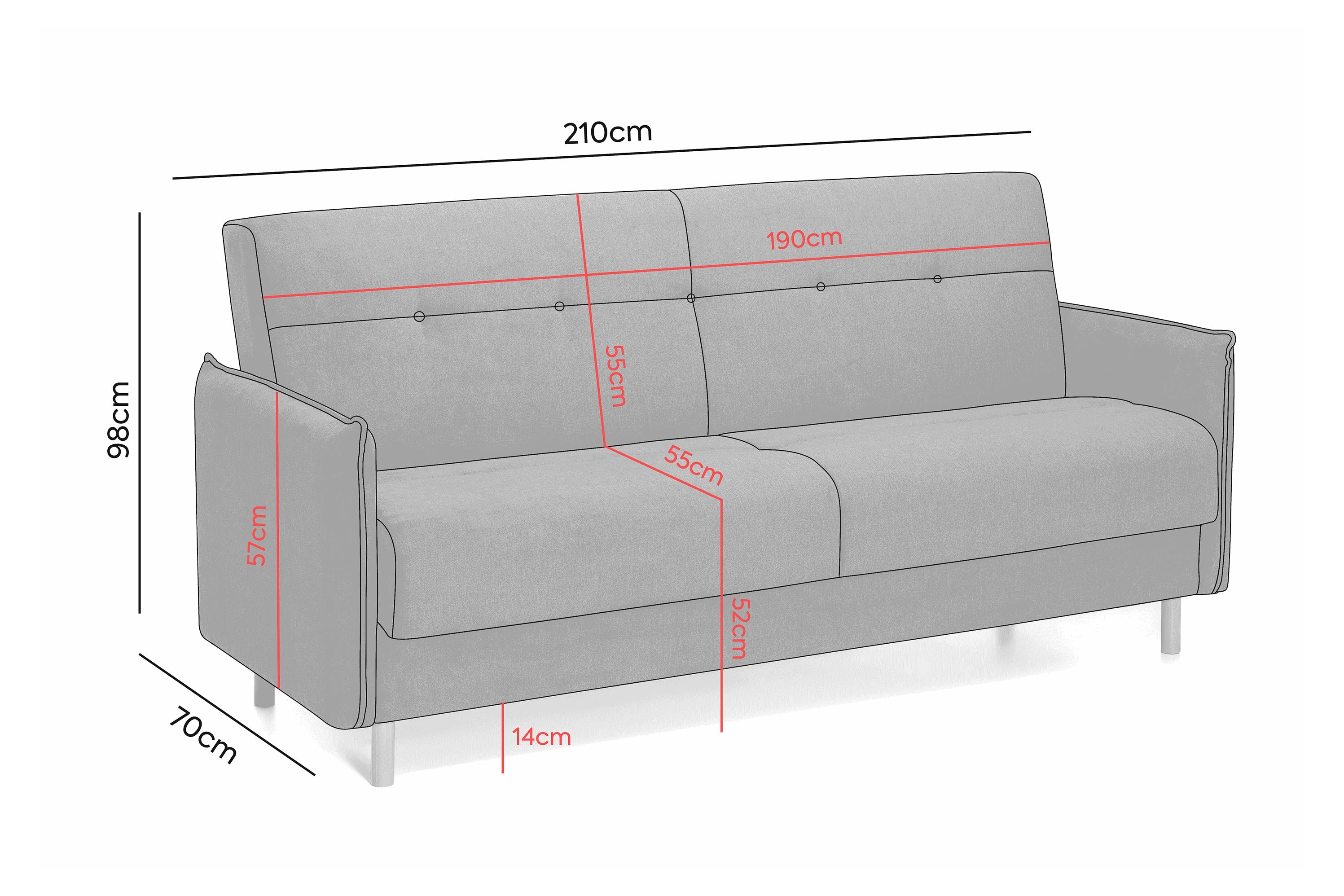 Canapea Extensibila 3 locuri Stone, cu lada de depozitare, 210x70x98 cm- Prestigehome.ro - Canapea - Prestige