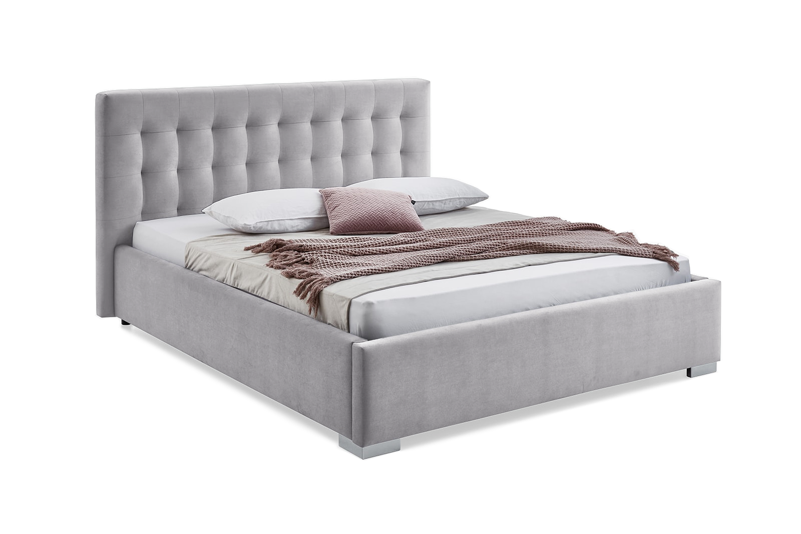 Pat Tapitat Strasbourg, cu Lada Rabatabil, Velur-Menta, Prestigehome.ro, Prestige, #Color_swing-gri