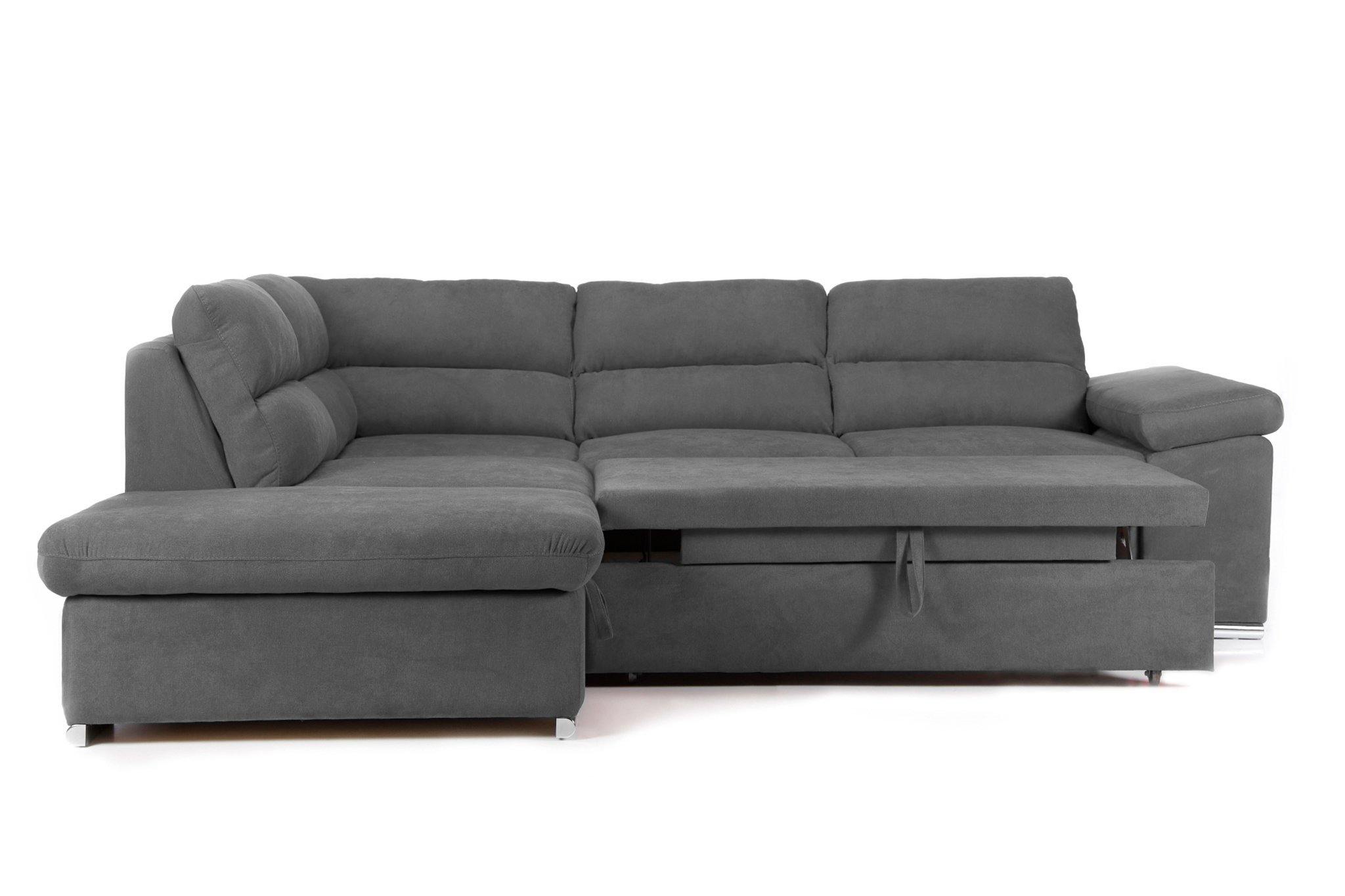 Coltar Extensibil ALONSO, cu lada de depozitare, variante stanga/dreapta 265x220x85 cm, Rosu - Prestigehome.ro - Coltare - Prestige - #variante coltar_stanga #color_gri-inchis-enjoy