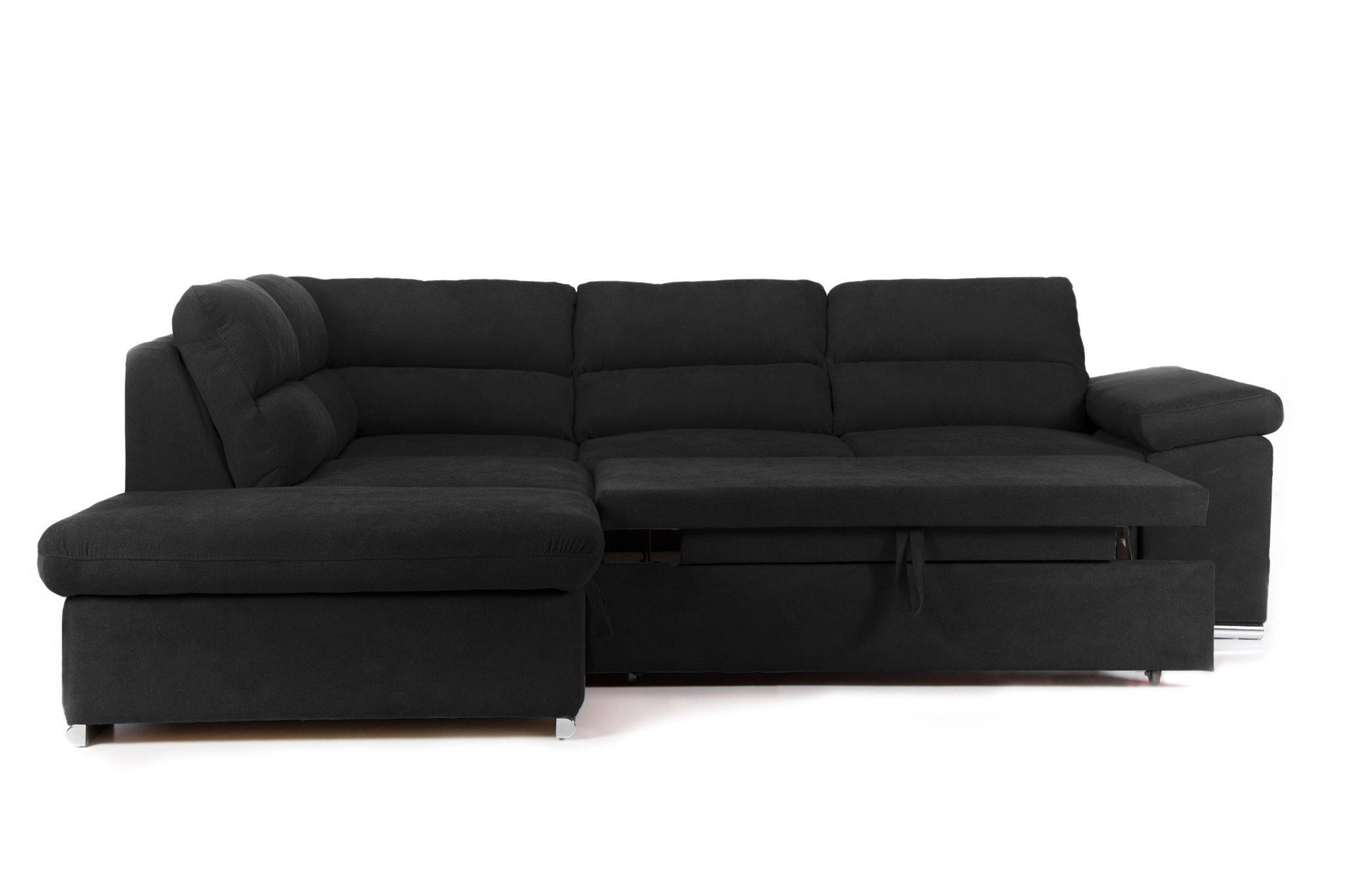 Coltar Extensibil ALONSO, cu lada de depozitare, variante stanga/dreapta 265x220x85 cm, Rosu - Prestigehome.ro - Coltare - Prestige - #variante coltar_stanga #color_negru-enjoy