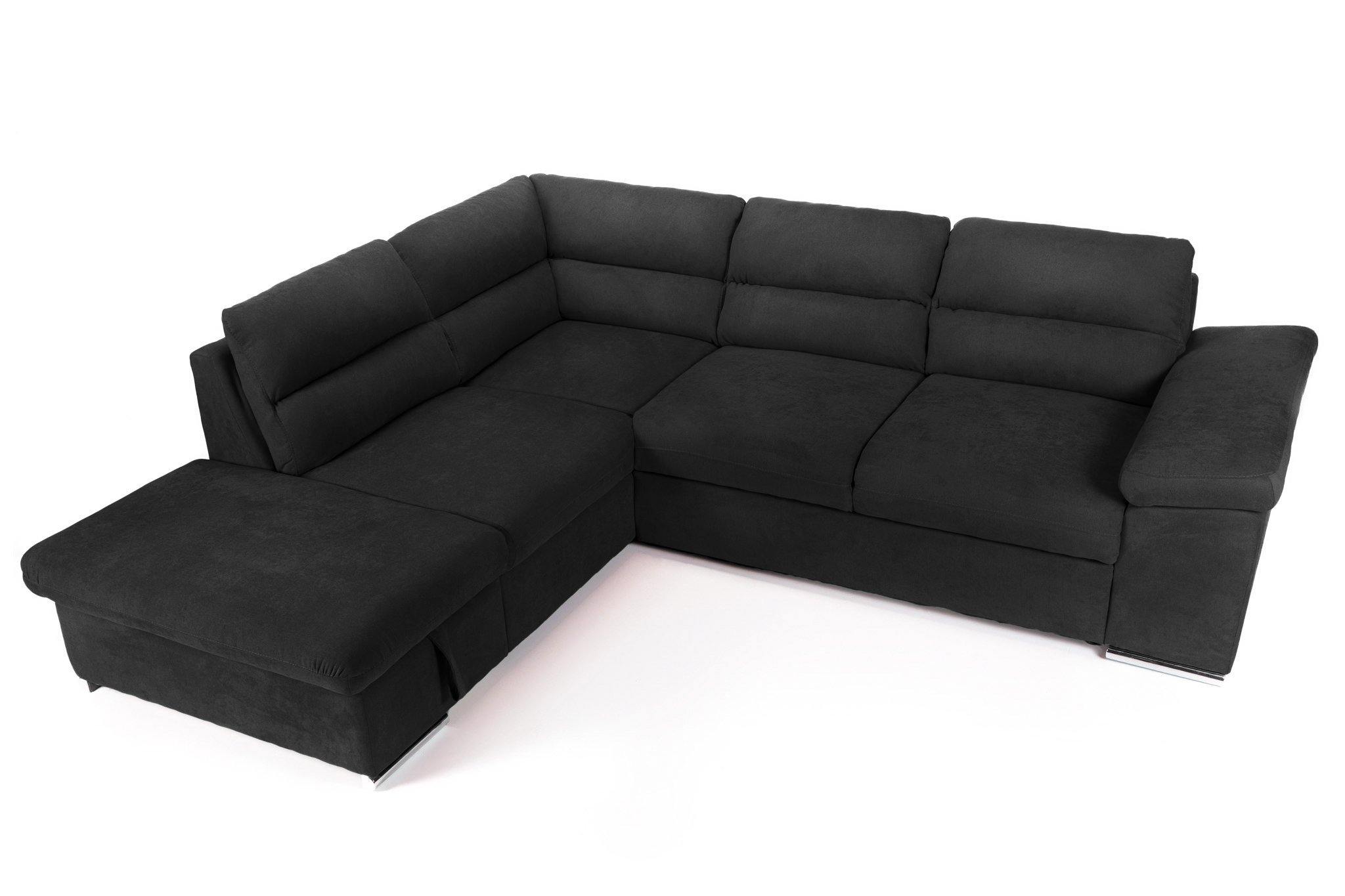 Coltar Extensibil ALONSO, cu lada de depozitare, variante stanga/dreapta 265x220x85 cm, Rosu - Prestigehome.ro - Coltare - Prestige - #variante coltar_stanga #color_negru-enjoy