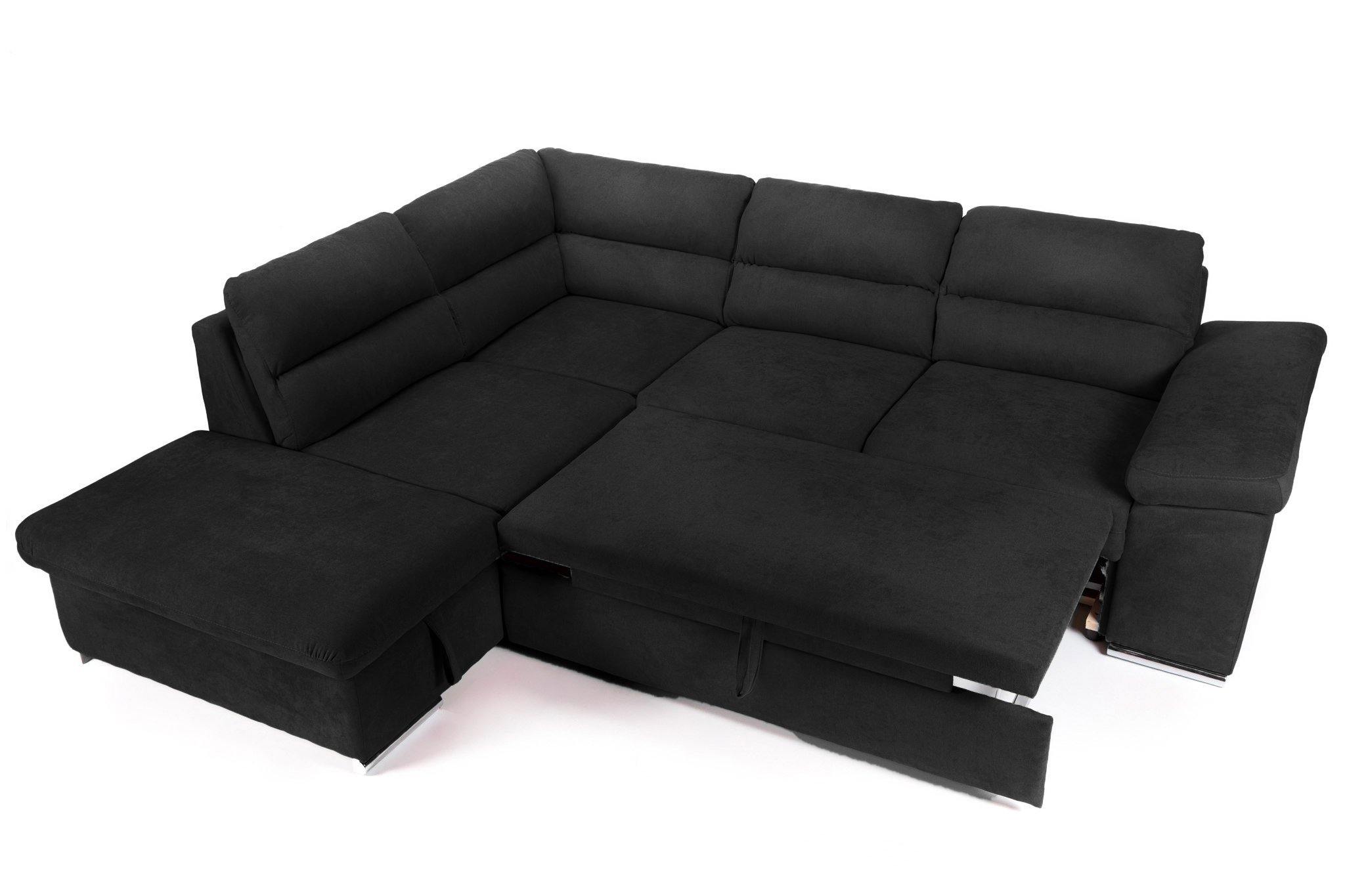 Coltar Extensibil ALONSO, cu lada de depozitare, variante stanga/dreapta 265x220x85 cm, Rosu - Prestigehome.ro - Coltare - Prestige - #variante coltar_stanga #color_negru-enjoy