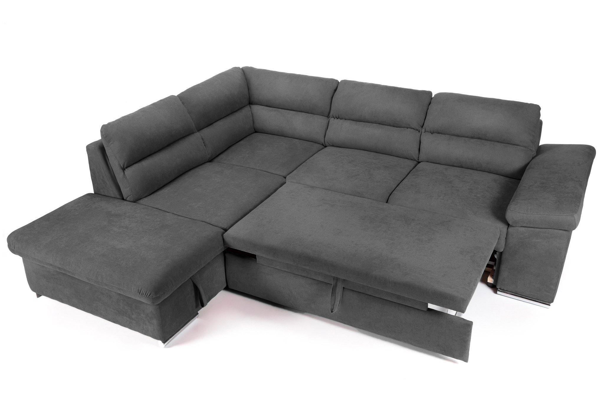 Coltar Extensibil ALONSO, cu lada de depozitare, variante stanga/dreapta 265x220x85 cm, Rosu - Prestigehome.ro - Coltare - Prestige - #variante coltar_stanga #color_gri-inchis-enjoy