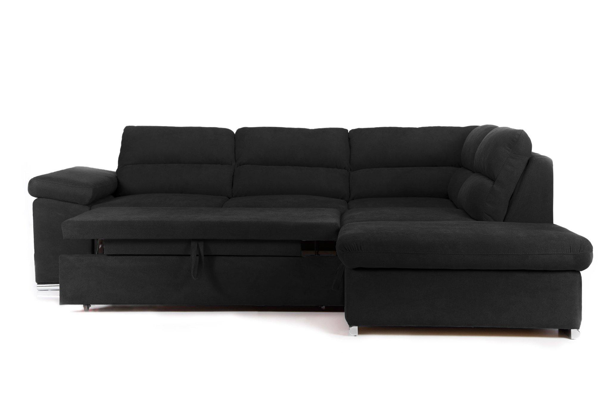 Coltar Extensibil ALONSO, cu lada de depozitare, variante stanga/dreapta 265x220x85 cm, Rosu - Prestigehome.ro - Coltare - Prestige - #variante coltar_dreapta #color_negru-enjoy