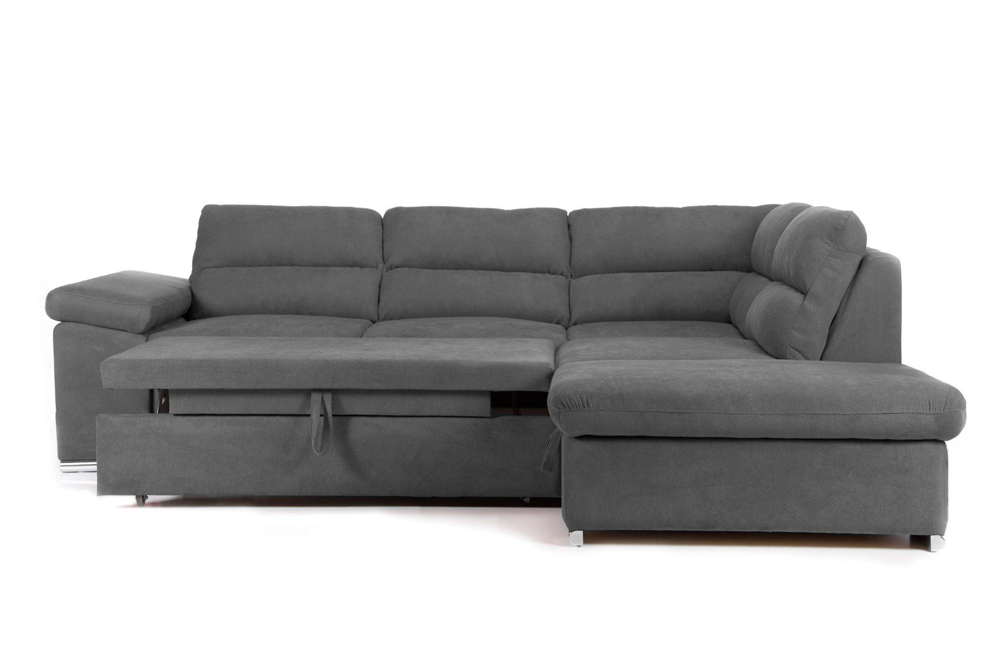 Coltar Extensibil ALONSO, cu lada de depozitare, variante stanga/dreapta 265x220x85 cm, Rosu - Prestigehome.ro - Coltare - Prestige - #variante coltar_stanga #color_gri-inchis-enjoy