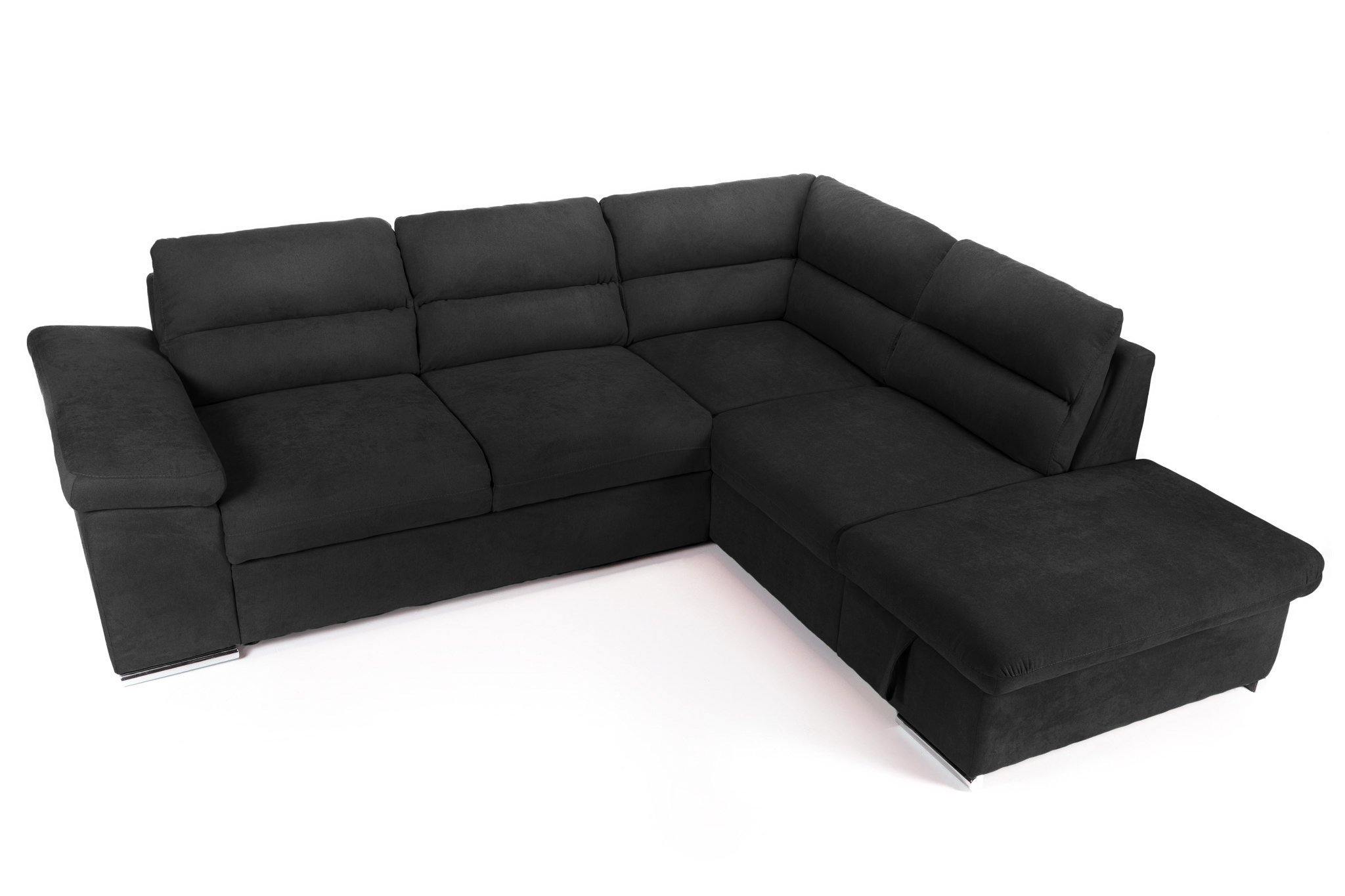 Coltar Extensibil ALONSO, cu lada de depozitare, variante stanga/dreapta 265x220x85 cm, Rosu - Prestigehome.ro - Coltare - Prestige - #variante coltar_dreapta #color_negru-enjoy