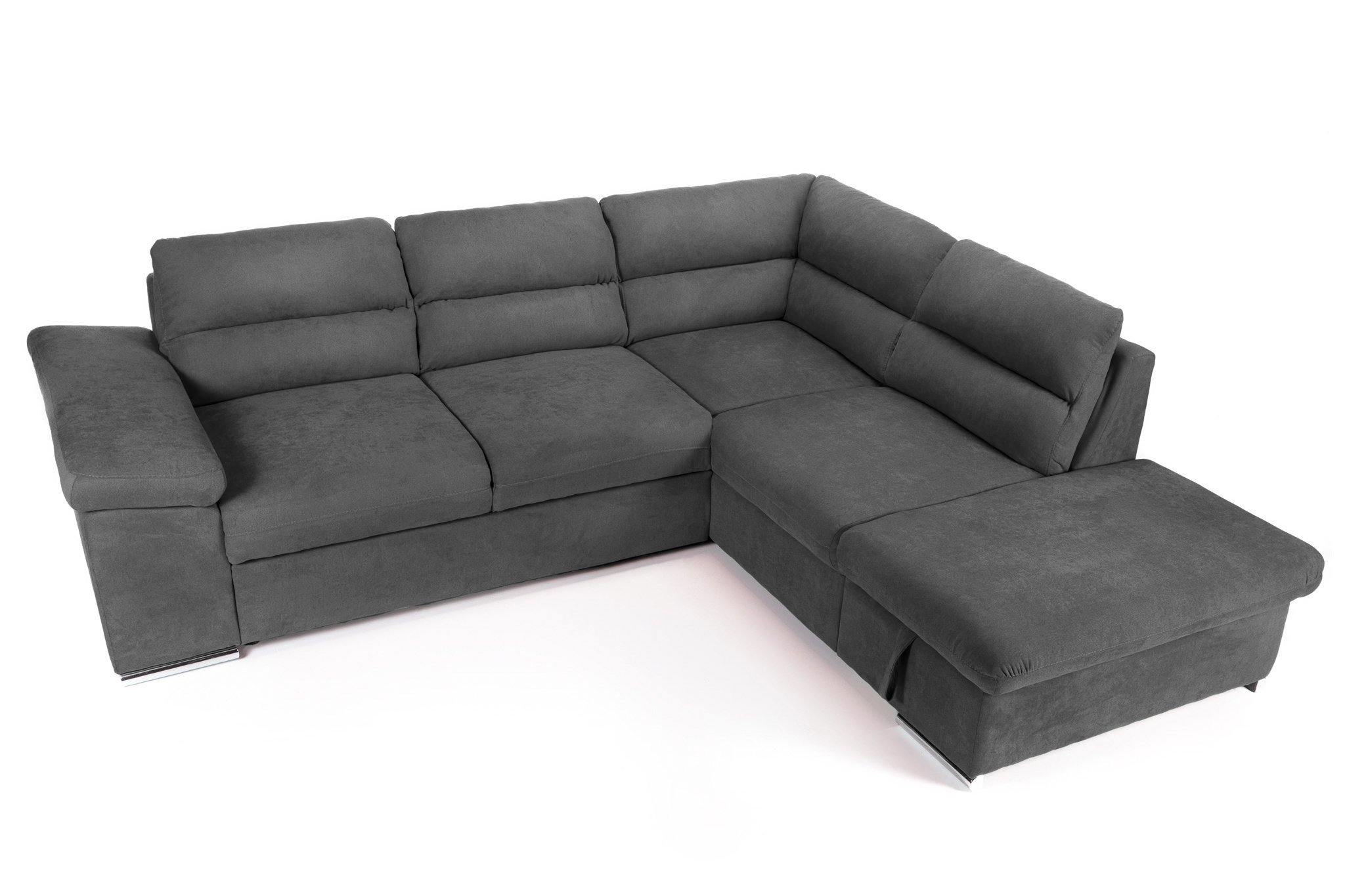 Coltar Extensibil ALONSO, cu lada de depozitare, variante stanga/dreapta 265x220x85 cm, Rosu - Prestigehome.ro - Coltare - Prestige - #variante coltar_stanga #color_gri-inchis-enjoy