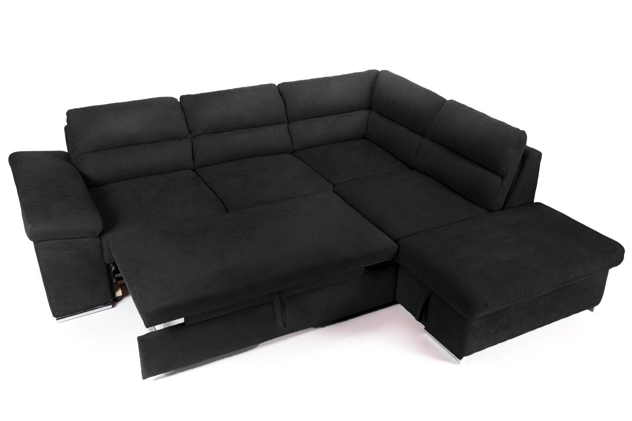 Coltar Extensibil ALONSO, cu lada de depozitare, variante stanga/dreapta 265x220x85 cm, Rosu - Prestigehome.ro - Coltare - Prestige - #variante coltar_dreapta #color_negru-enjoy