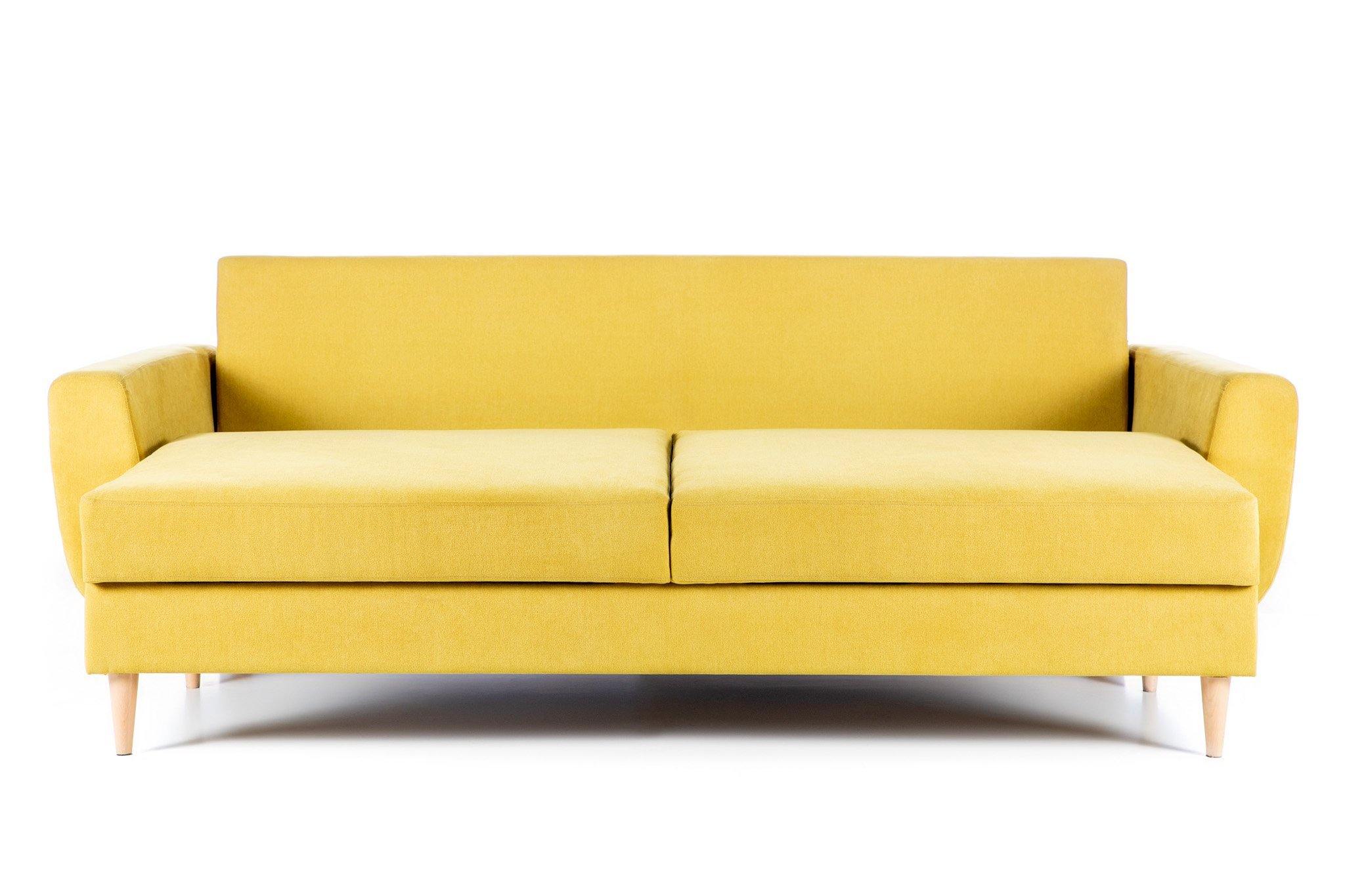 Canapea Extensibila 3 locuri HELSINKI, cu lada de depozitare, 225x100x90 cm, Galben - Prestigehome.ro - Canapea 3 Locuri - Prestige - #color_galben-enjoy