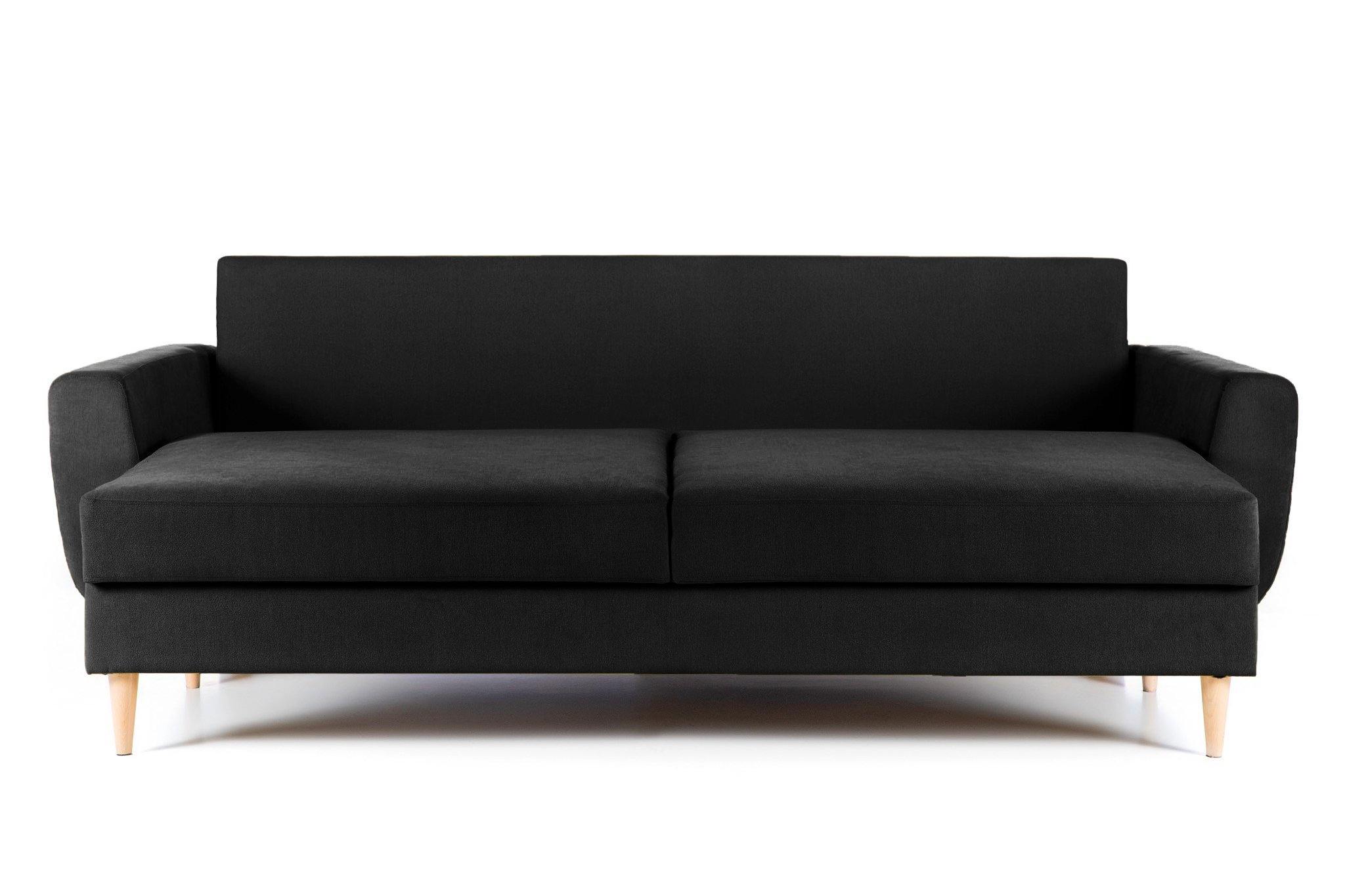 Canapea Extensibila 3 locuri HELSINKI, cu lada de depozitare, 225x100x90 cm, Negru - Prestigehome.ro - Canapea 3 Locuri - Prestige - #color_negru-enjoy