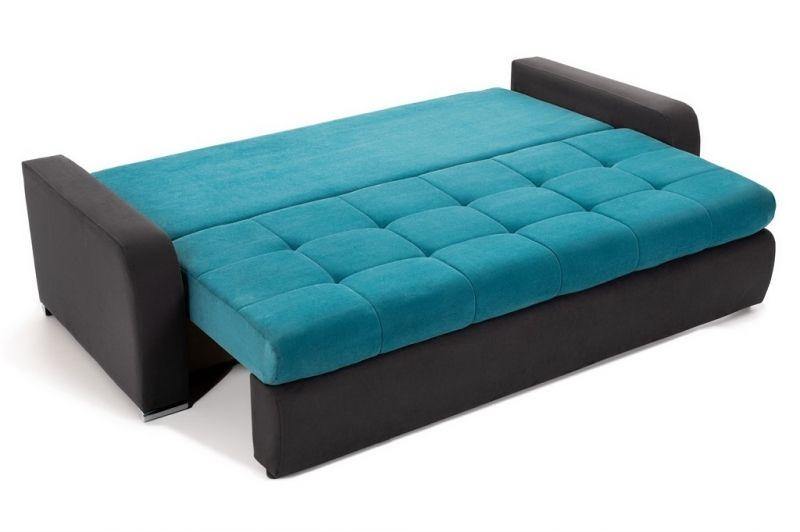 Canapea Extensibila 3 locuri VENETIA, cu lada de depozitare, 225x100x75 cm, Negru/Albastru - Prestigehome.ro - Canapea 3 Locuri - Prestige -