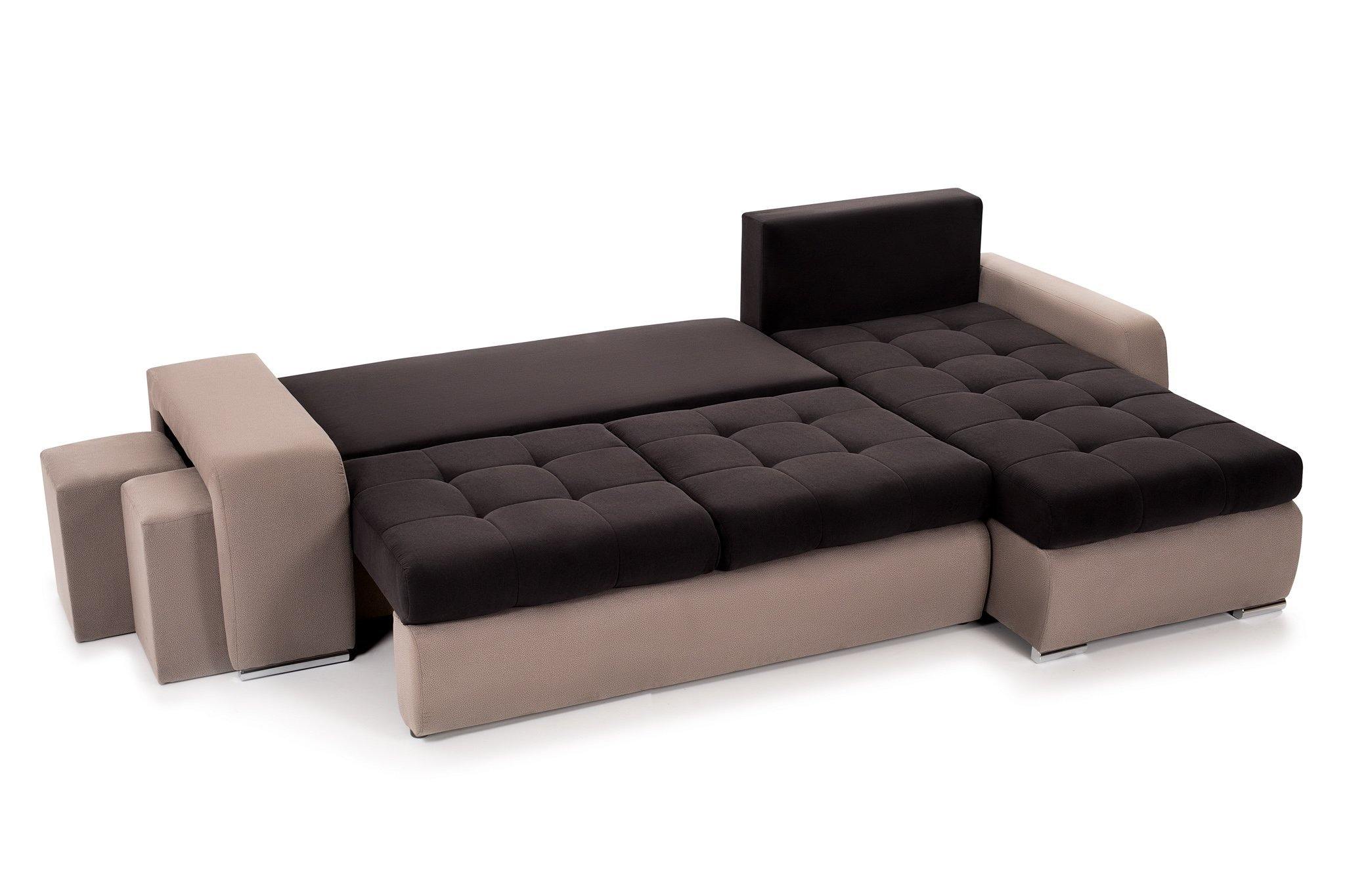 Coltar Extensibil CAROL, sezlong interschimbabil, cu lada de depozitare, 275x170x80 cm, Maro/Bej - Prestigehome.ro - Coltare - Prestige -#Variante Coltar_dreapta