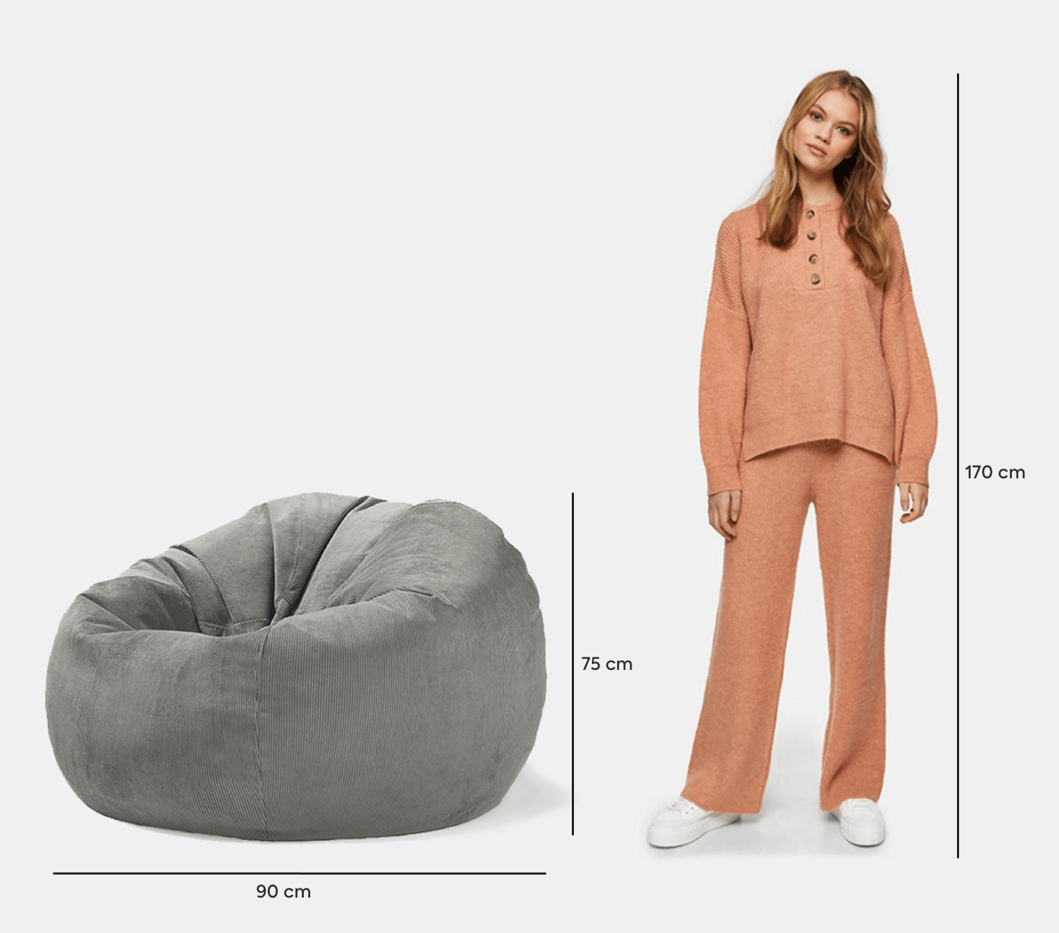 Fotoliu Puf CHIC, tip para, cu maner - Prestige Home