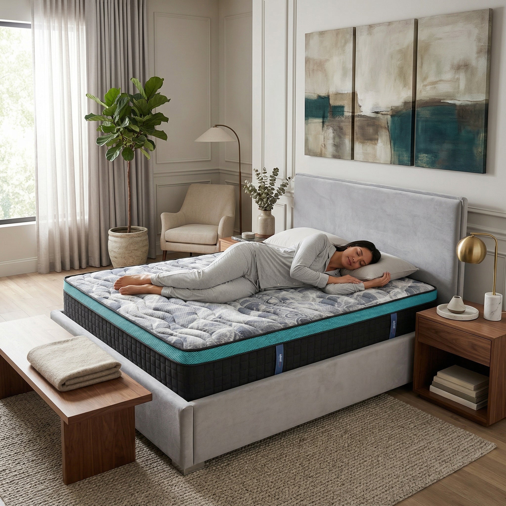 Saltea Ideal Sleep COOL MEMORY GEL POCKET 5 Zone, Arcuri individuale,