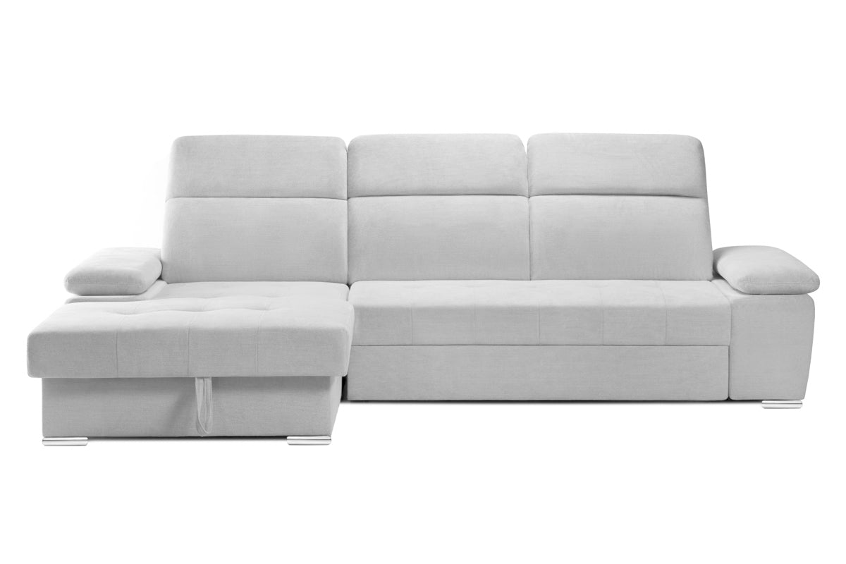 Colțar Extensibil TRENDY, cu ladă de depozitare, cu tetiere reglabile, variante stânga/dreapta 295x170x105 cm