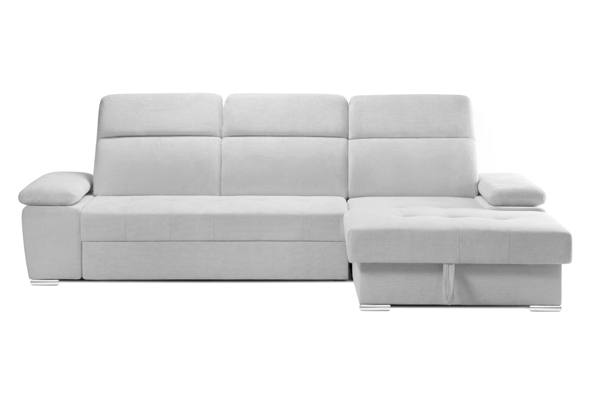 Colțar Extensibil TRENDY, cu ladă de depozitare, cu tetiere reglabile, variante stânga/dreapta 295x170x105 cm