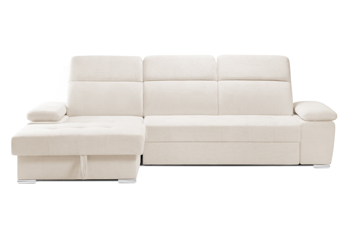 Colțar extensibil trendy, cu ladă de depozitare, cu tetiere reglabile, variante stânga/dreapta 295x170x105 cm