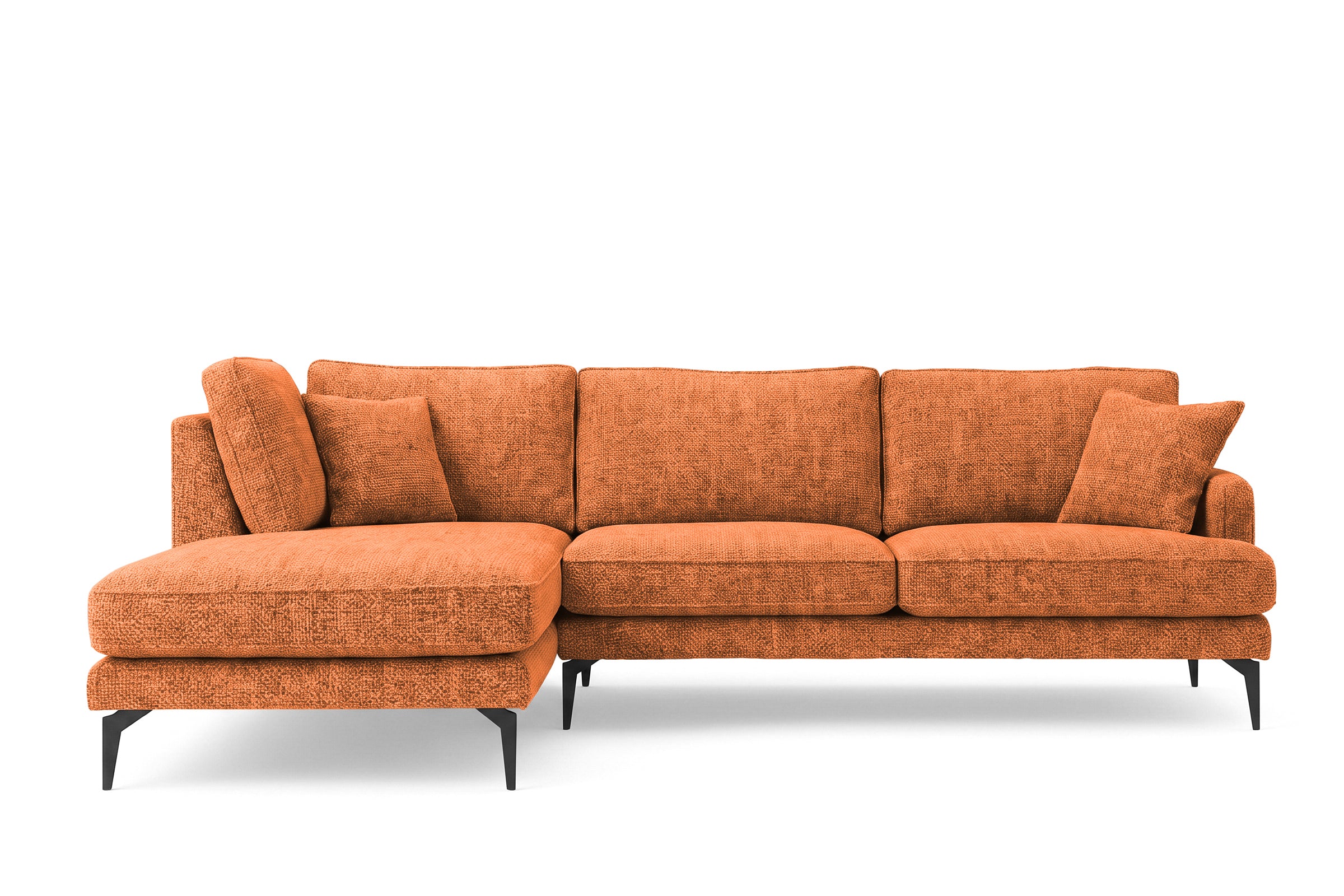 Colțar Fix AZURRO, cu ladă de depozitare, 280x90/180x85 cm - Prestigehome.ro - Colțar - Prestige #color_Portocaliu-Mystery