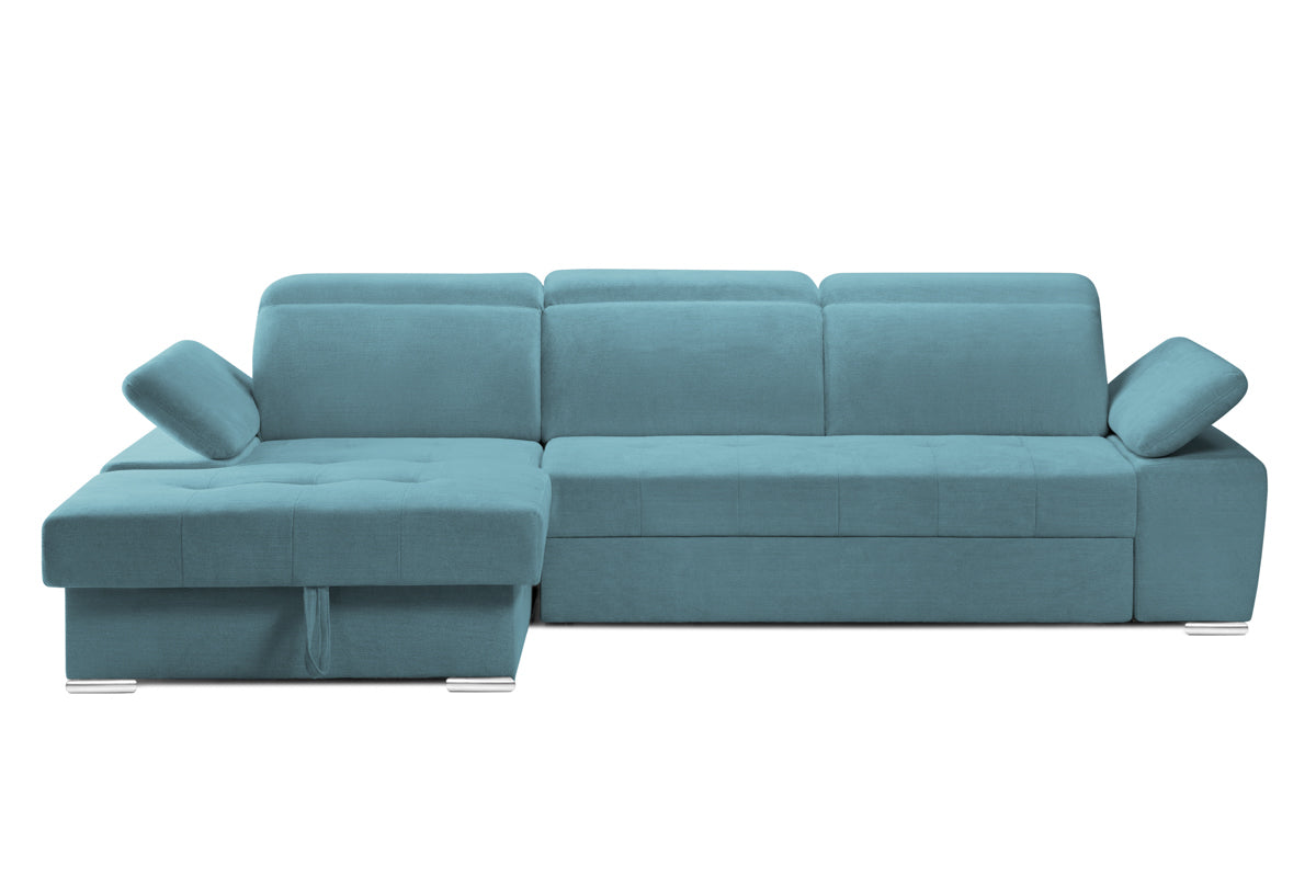 Colțar Extensibil TRENDY, cu ladă de depozitare, cu tetiere reglabile, variante stânga/dreapta 295x170x105 cm