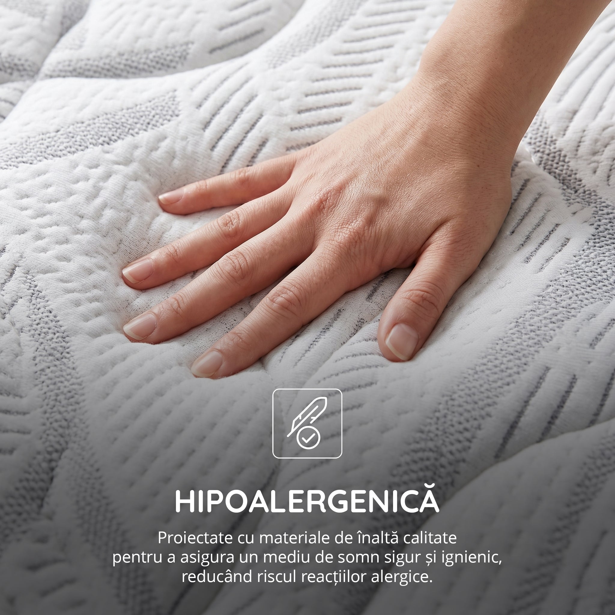 Saltea Ideal Sleep HOTEL SERIES CALIFORNIA LUX MEMORY, Arcuri Bonell, spumă poliuretanică elastică, spumă cu memorie, husă cu aerisire optimă, superortopedică, Grosime 28 cm