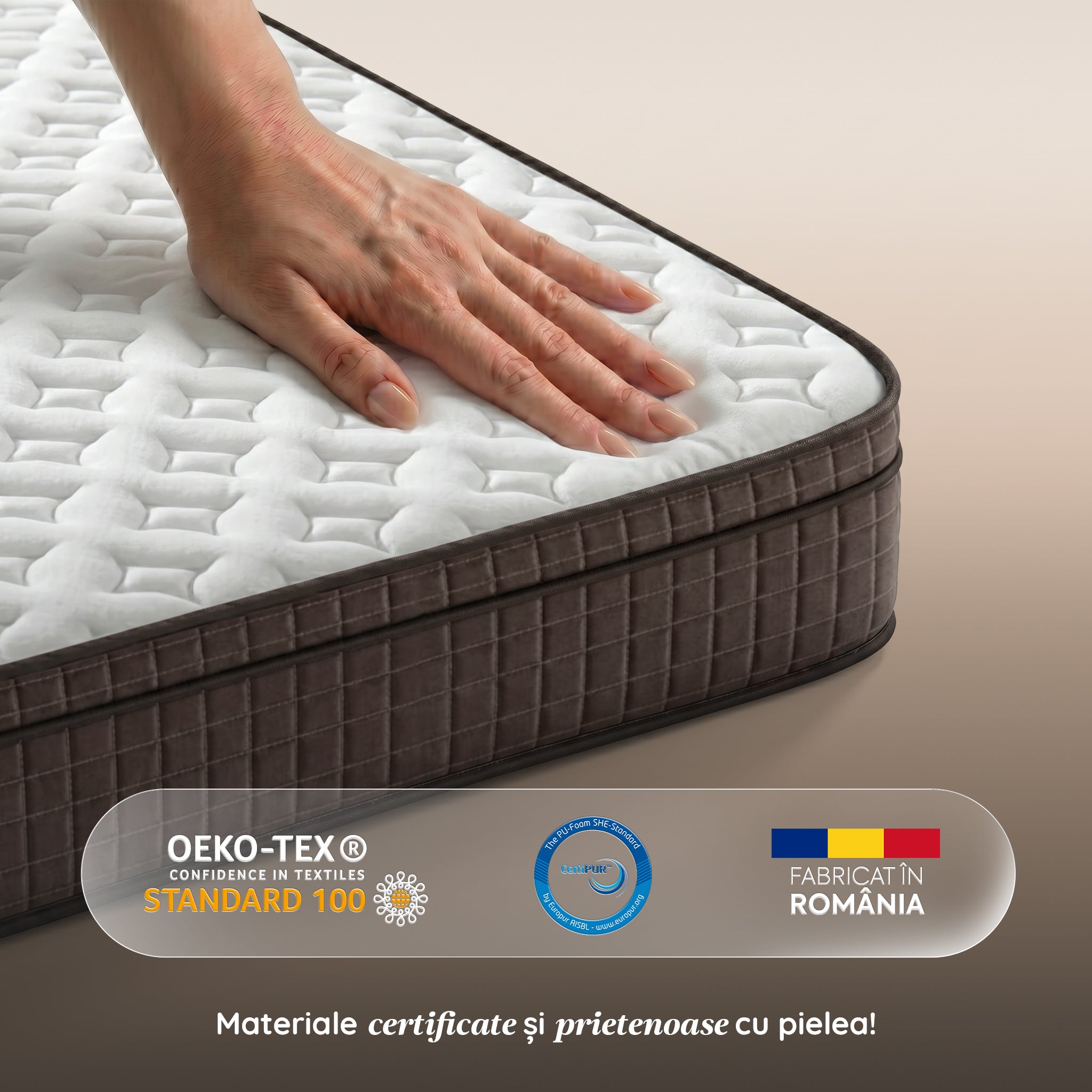 ZERO GRAVITY, 7 zone de confort, Arcuri Individuale, spumă poliuretanică elastică, spumă cu memorie, husă cu efect antialergic, superortopedică, Grosime 27 cm  - Prestige Home 