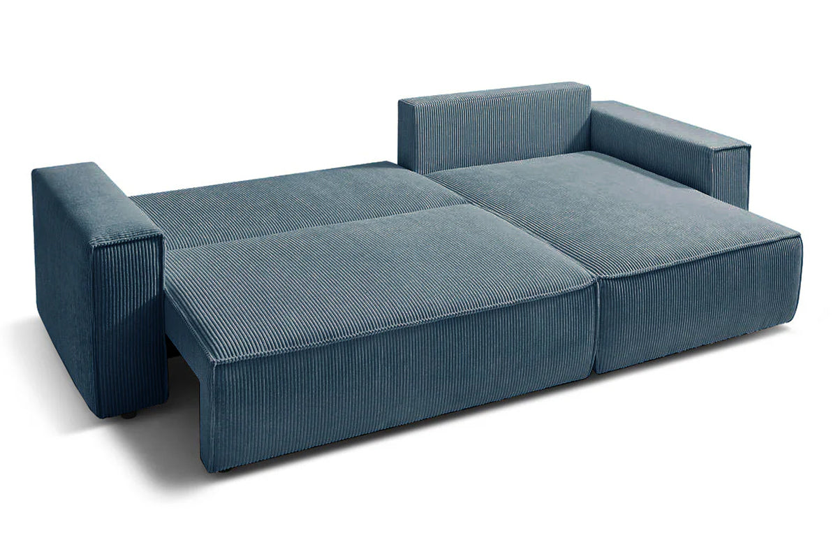 Coltar Extensibil 3 locuri Cloud, cu lada de depozitare, 275x145x85 cm - Prestigehome.ro - Coltar - Prestige - #color_Albastru-Fjord