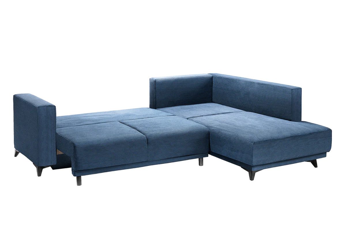 Colțar Extensibil NOMAD, cu ladă de depozitare, variante stânga/dreapta 280x215x90 cm, Prestigehome.ro, #color_Albastru-Zoom