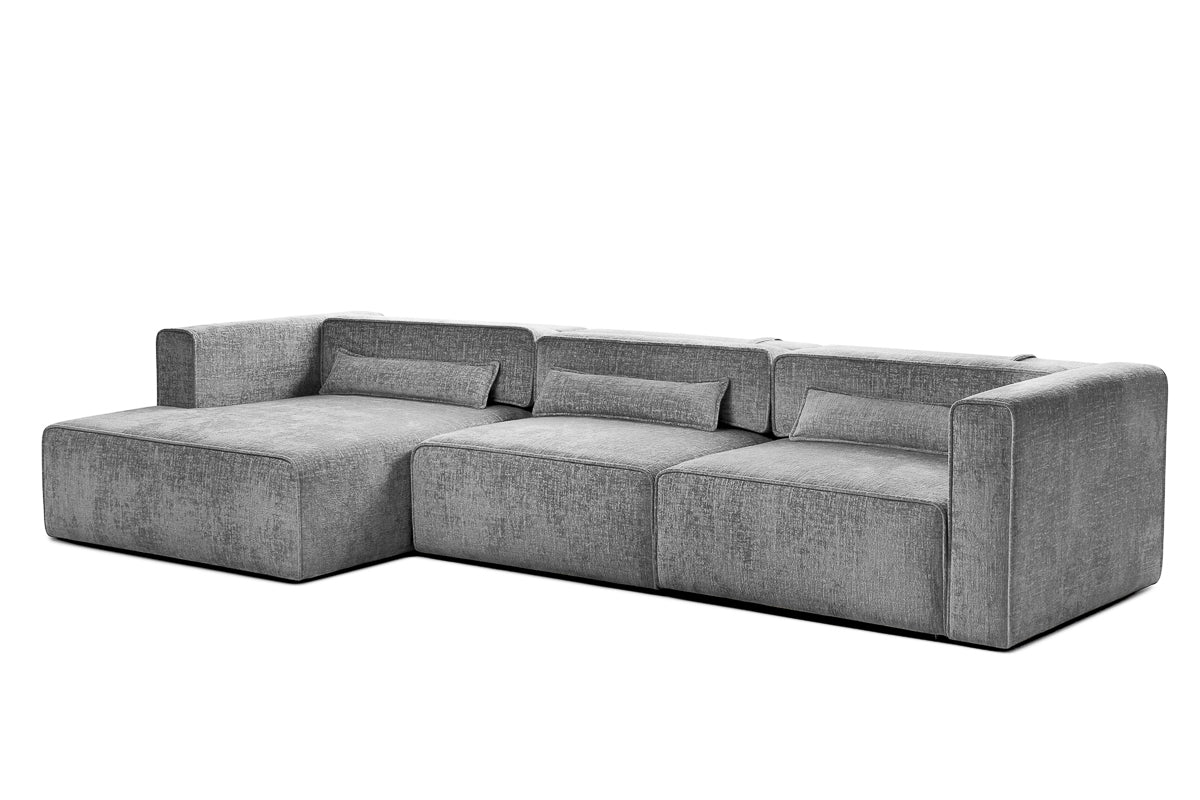 Colțar Extensibil 5 locuri ZANETTO, cu ladă de depozitare, 340x160x70 cm, #color_Gri-Onyx