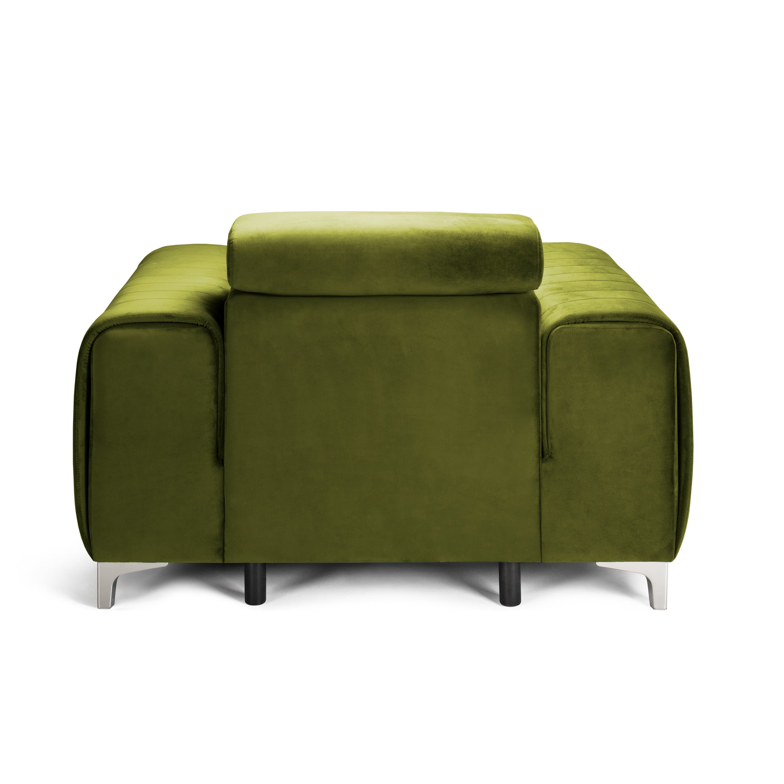 Fotoliu TIME, tetieră reglabilă, suport lombar, 125x97x94 cm, #color_Verde-Olive-Velluto