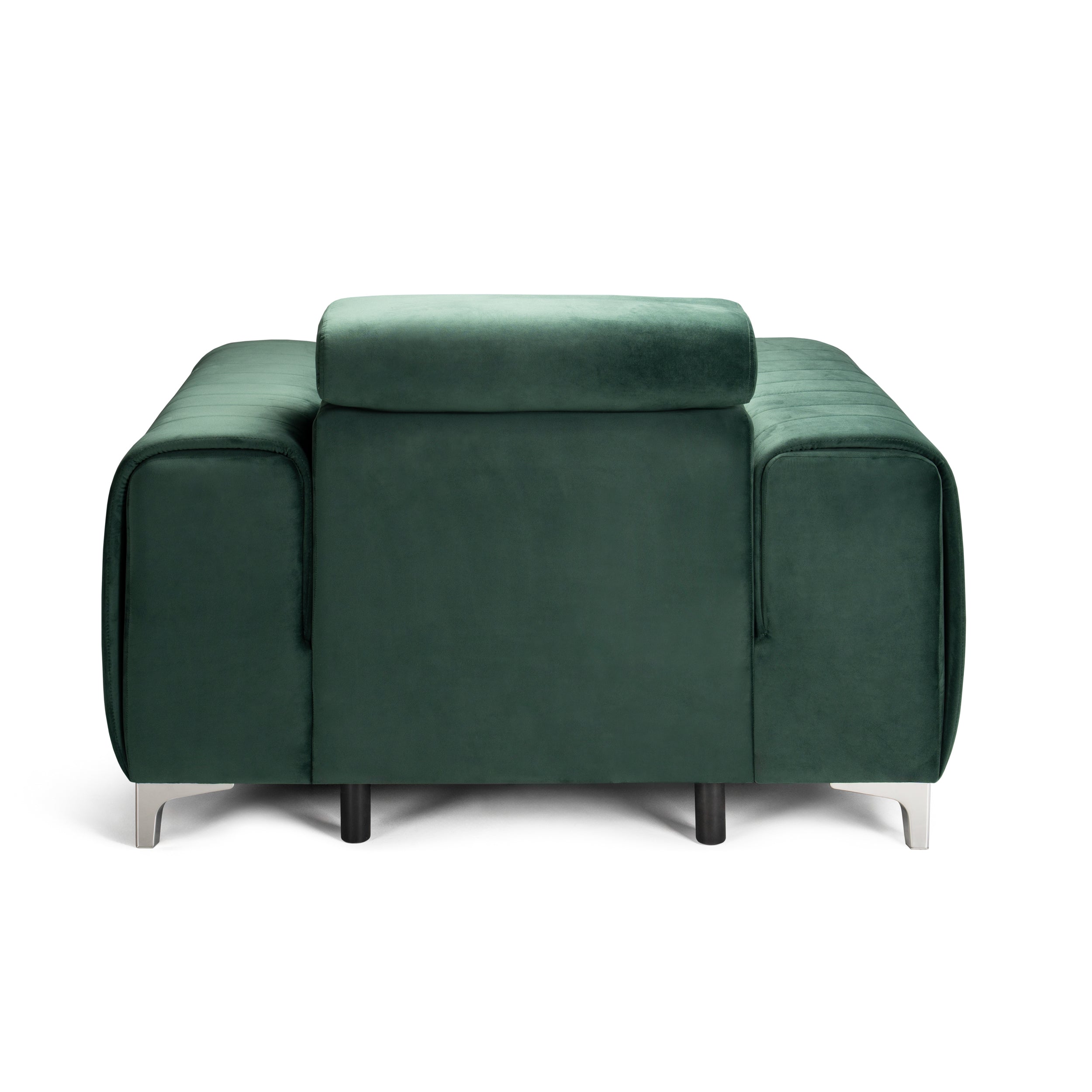 Fotoliu TIME, tetieră reglabilă, suport lombar, 125x97x94 cm, #color_Verde-Padure-Velluto